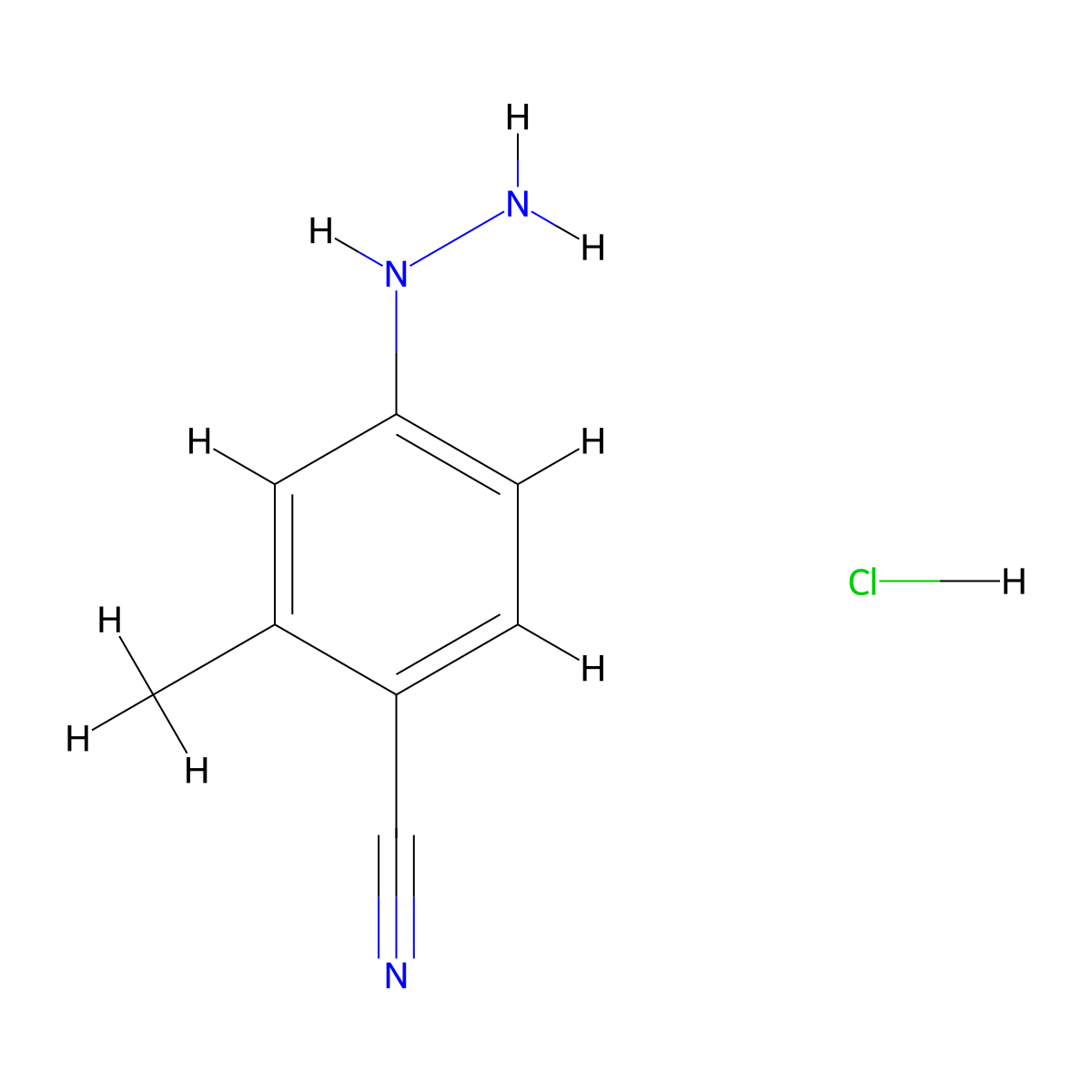 4-Hydrazinyl-2-methylbenzonitrile hydrochloride molecular structure, CAS 1023649-49-1