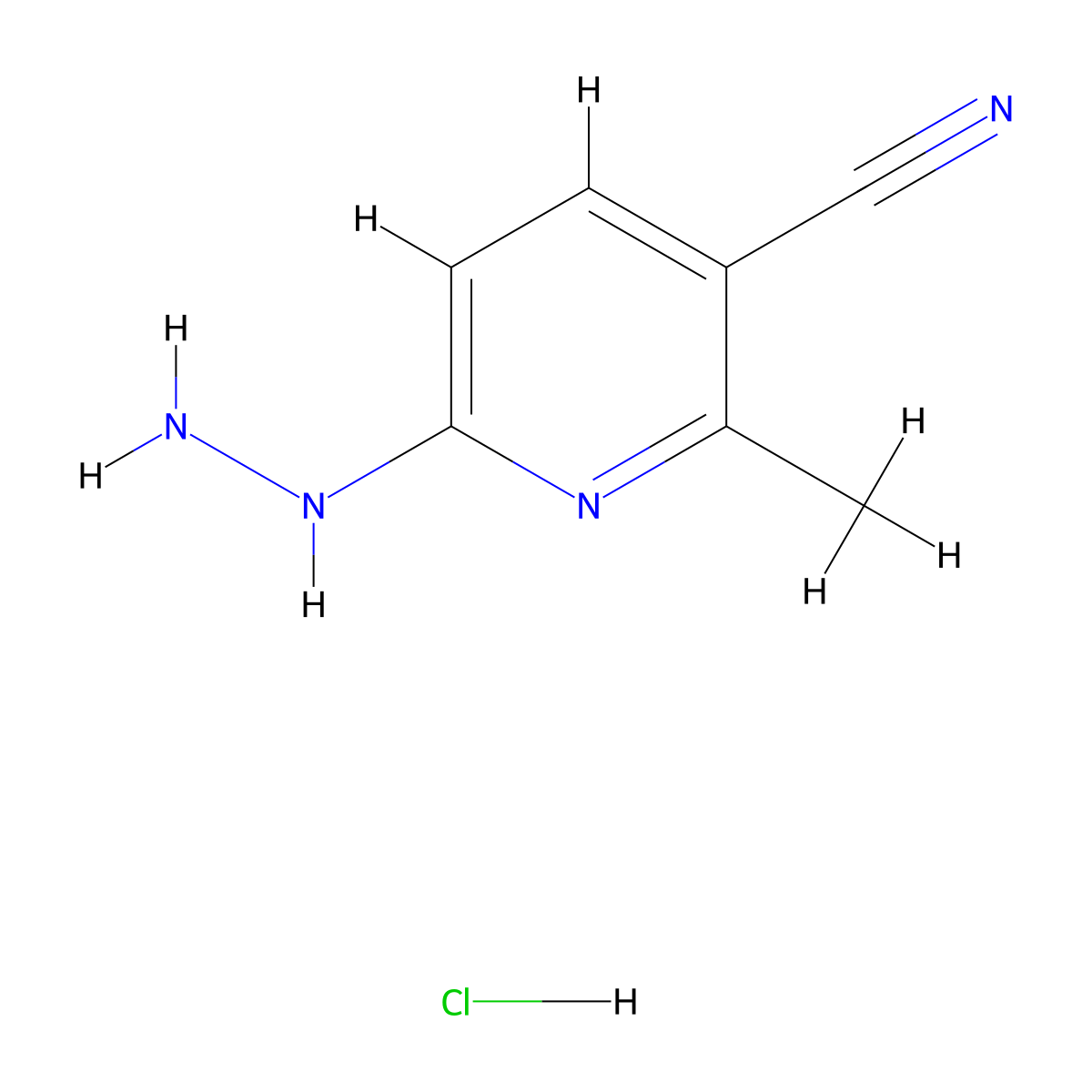 6-Hydrazinyl-2-methylnicotinonitrile hydrochloride molecular structure, CAS 1023649-61-7