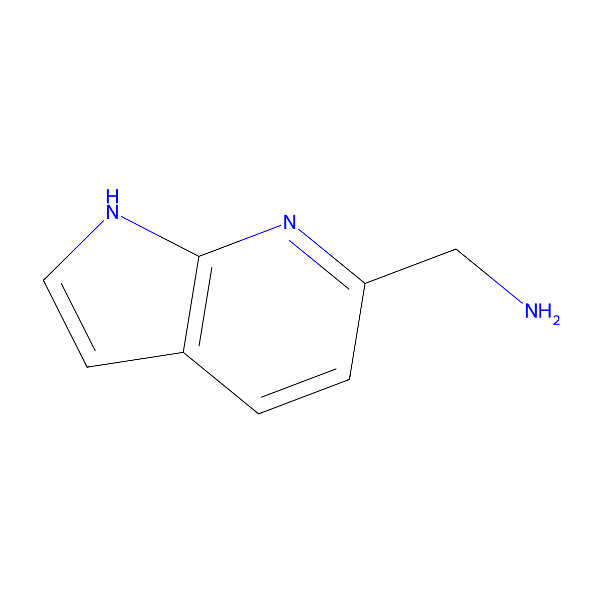 (1H-pyrrolo(2,3-b)pyridin-6-yl)methanamine molecular structure, CAS 1023655-32-4