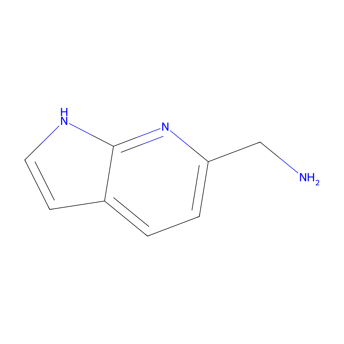 (1H-pyrrolo(2,3-b)pyridin-6-yl)methanamine molecular structure, CAS 1023655-32-4