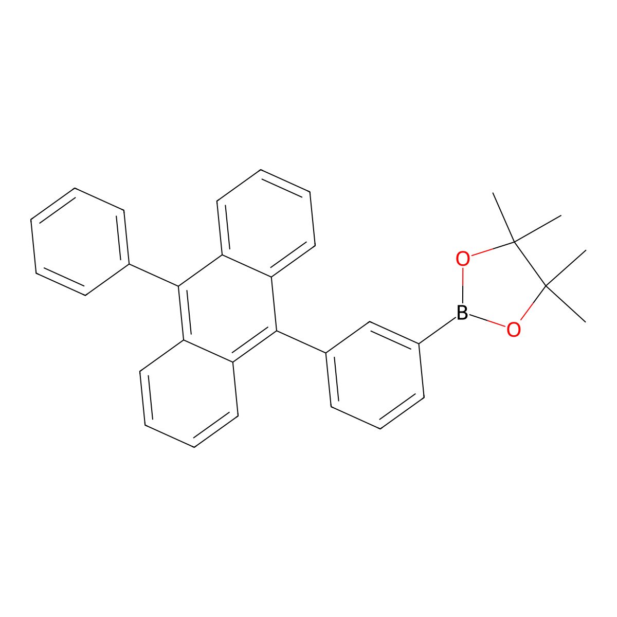 4,4,5,5-Tetramethyl-2-(3-(10-phenylanthracen-9-yl)phenyl)-1,3,2-dioxaborolane molecular structure, CAS 1023674-81-8
