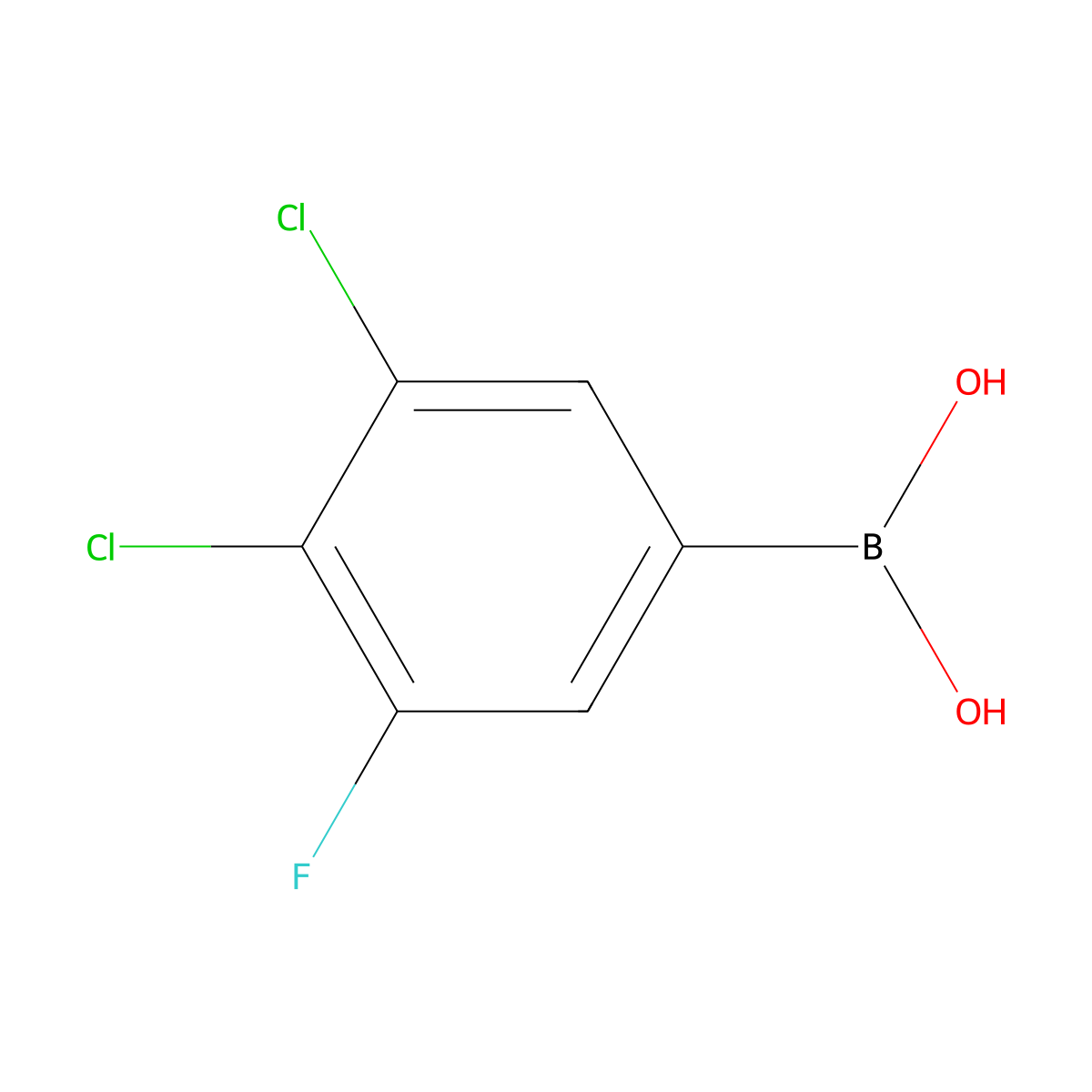 3,4-Dichloro-5-fluorophenylboronic acid molecular structure, CAS 1023690-35-8