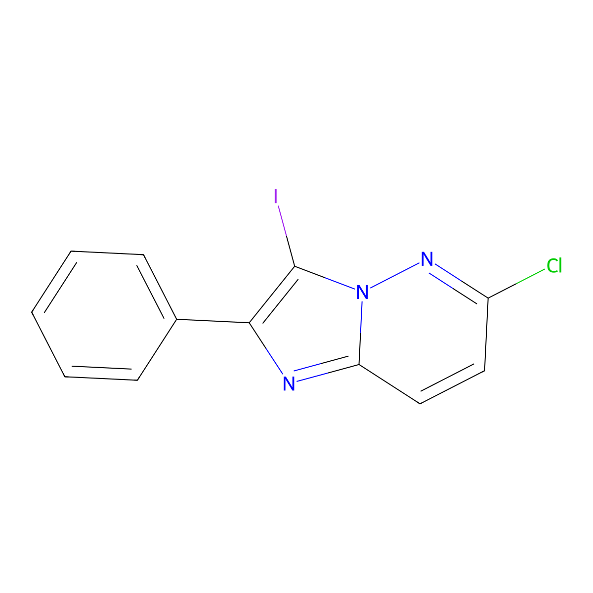 6-Chloro-3-iodo-2-phenylimidazo[1,2-b]pyridazine molecular structure, CAS 1023697-90-6