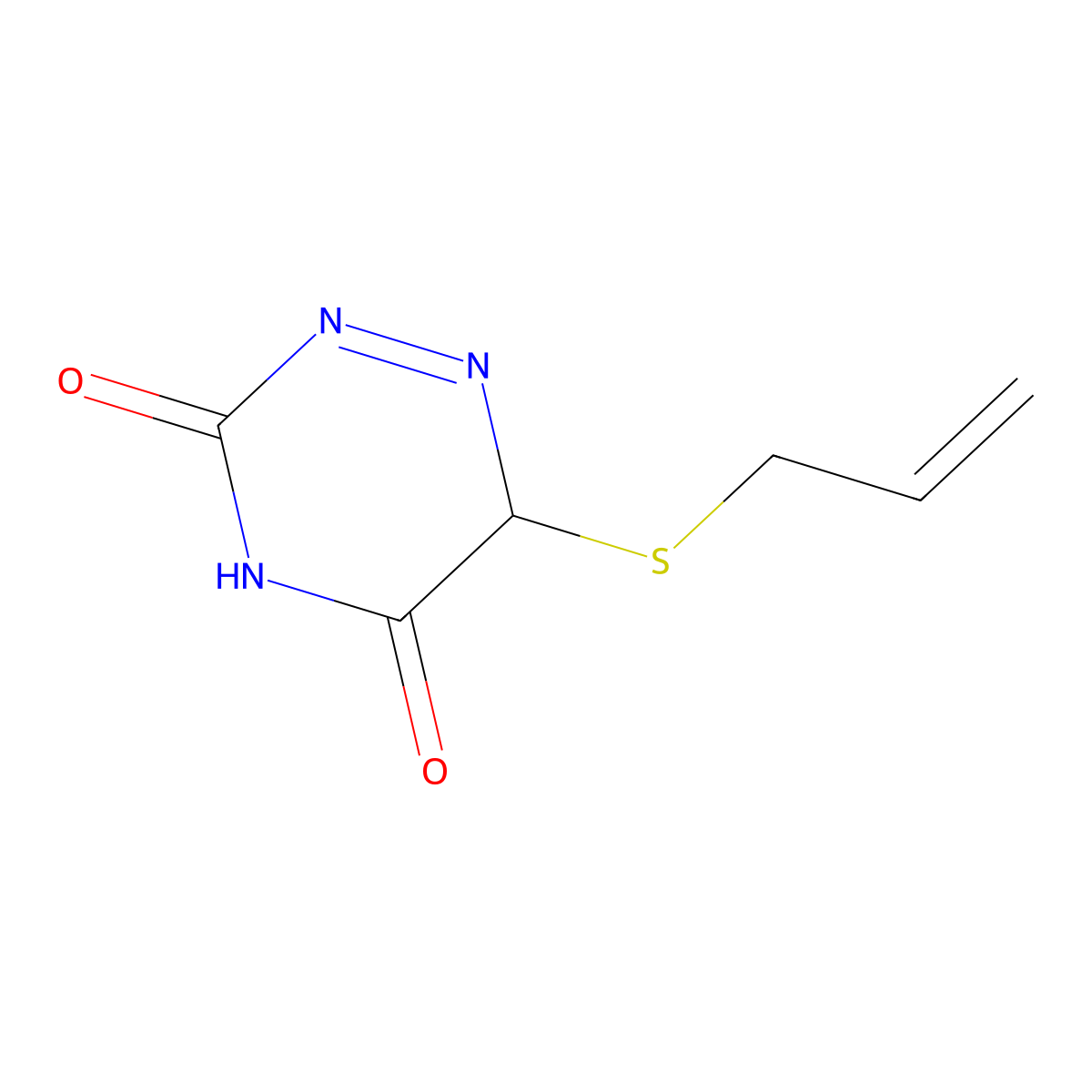 as-Triazine-3,5(2H,4H)-dione, 6-(allylthio)- molecular structure, CAS 10237-48-6