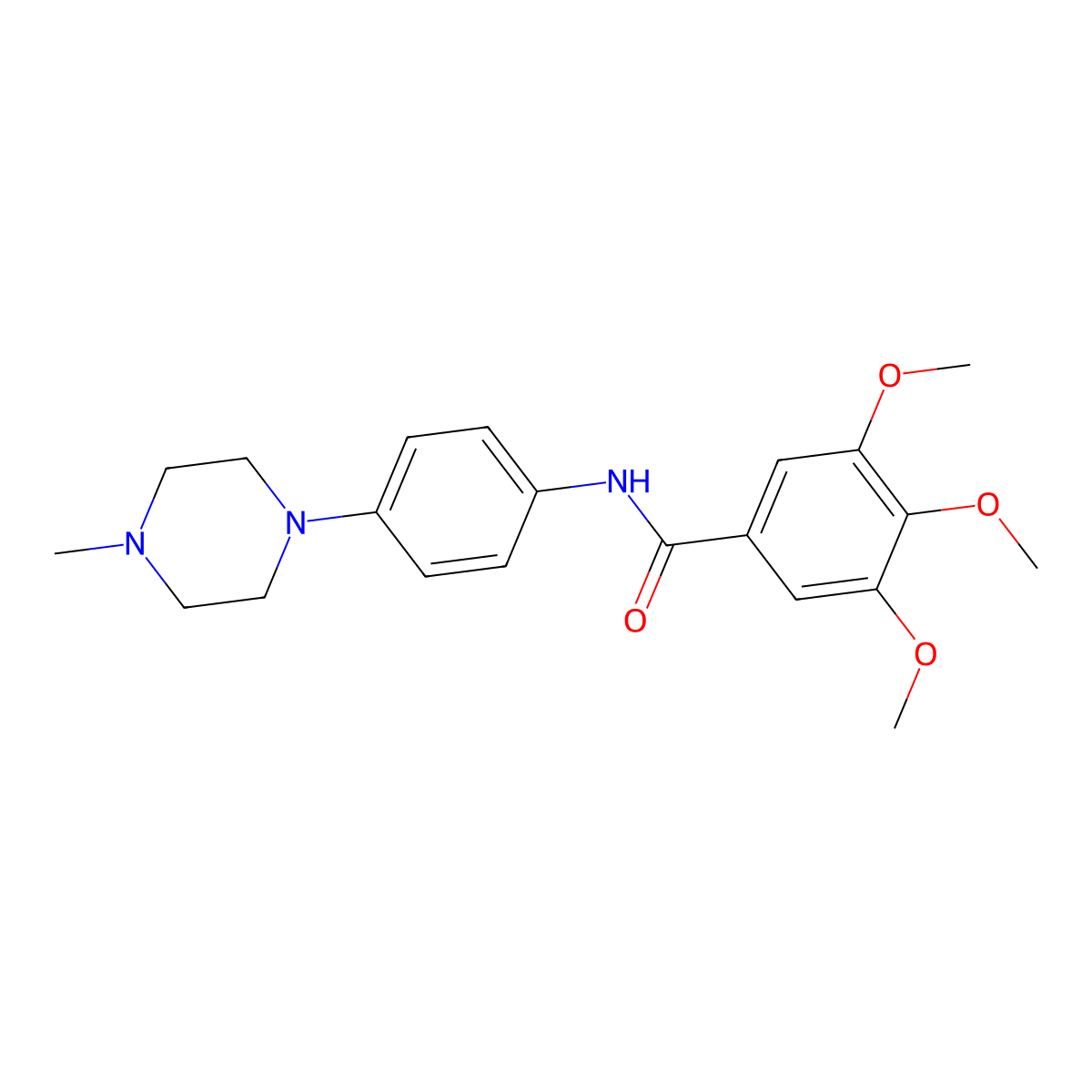 3,4,5-trimethoxy-N-[4-(4-methylpiperazin-1-yl)phenyl]benzamide molecular structure, CAS 102373-43-3