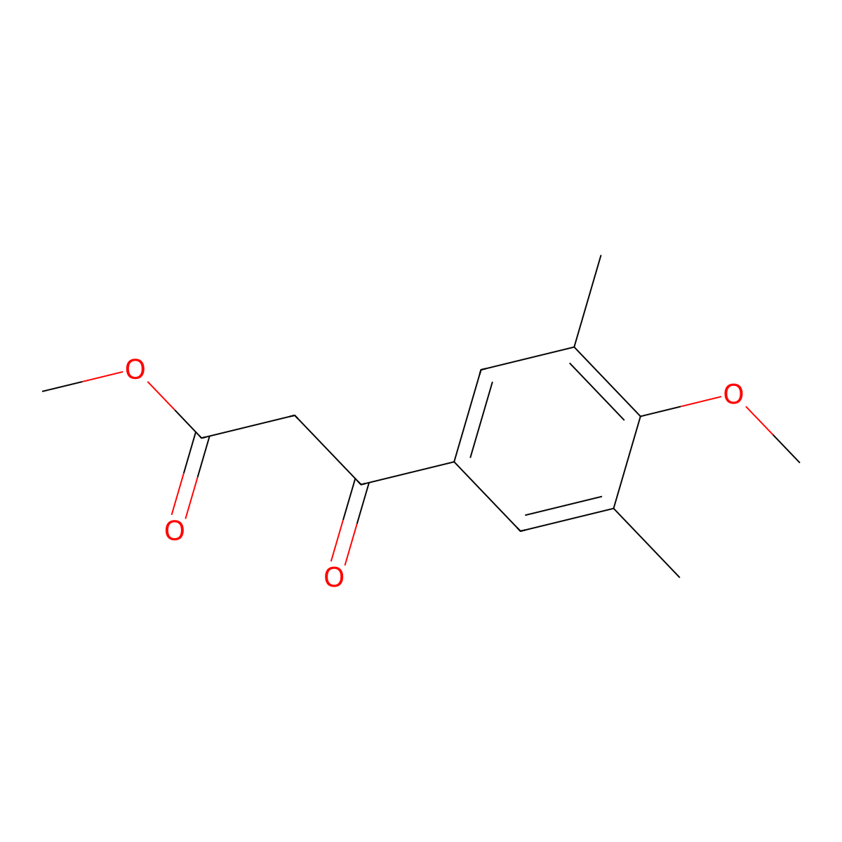 Methyl 3-(4-methoxy-3,5-dimethylphenyl)-3-oxopropanoate molecular structure, CAS 1023740-52-4