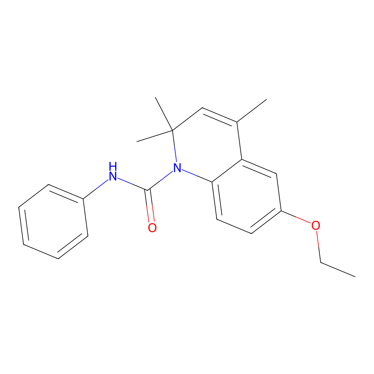 6-ethoxy-2,2,4-trimethyl-N-phenylquinoline-1-carboxamide molecular structure, CAS 102375-14-4