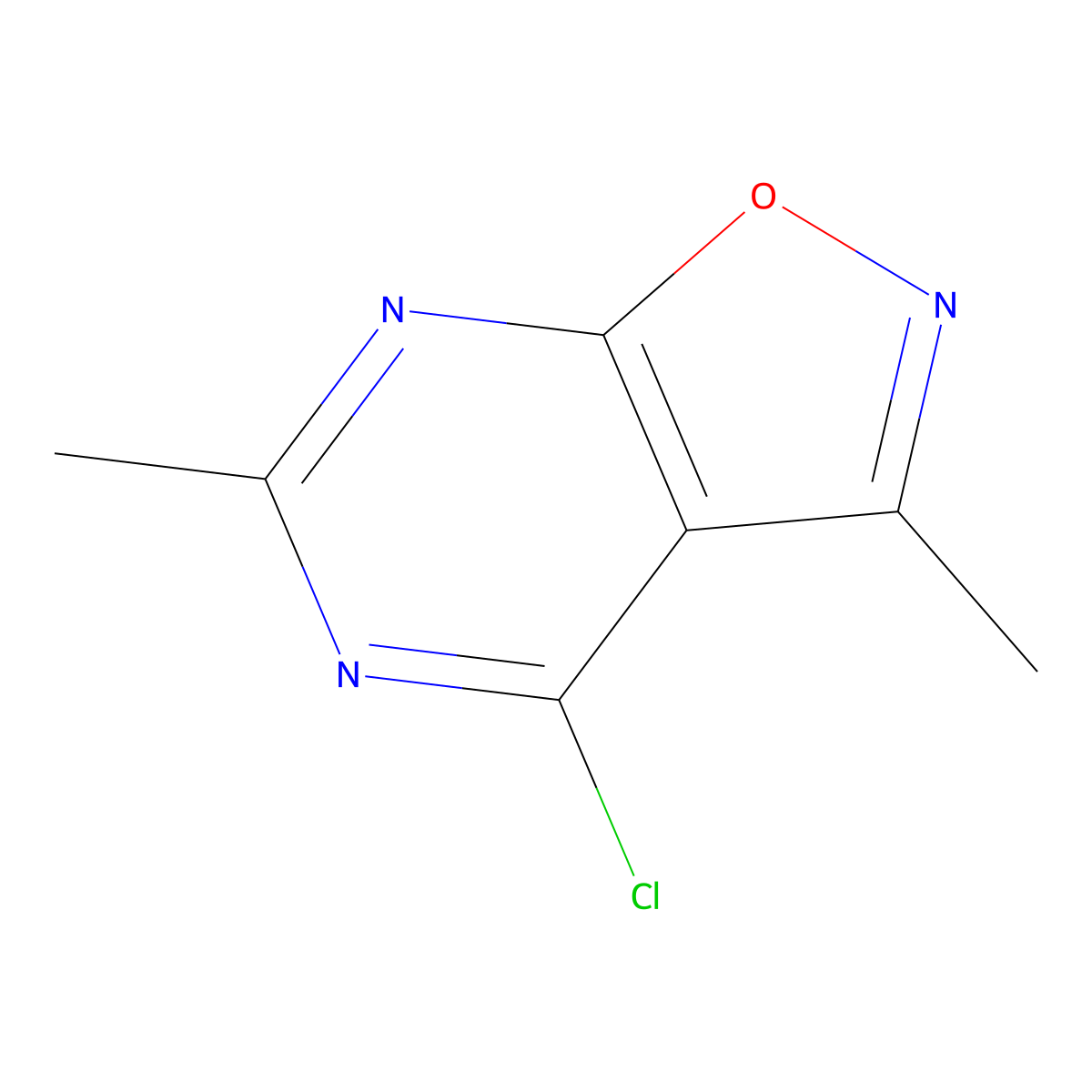 4-Chloro-3,6-dimethylisoxazolo[5,4-d]pyrimidine molecular structure, CAS 1023758-00-0