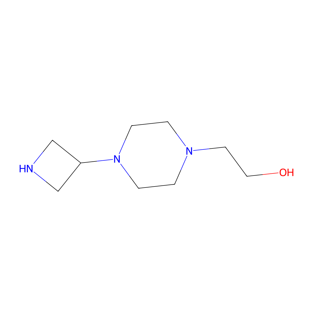 2-(4-(Azetidin-3-yl)piperazin-1-yl)ethan-1-ol molecular structure, CAS 1023795-26-7