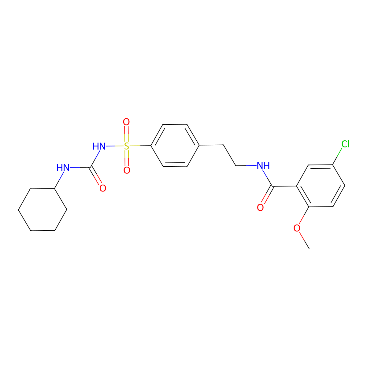 Glibenclamide molecular structure, CAS 10238-21-8