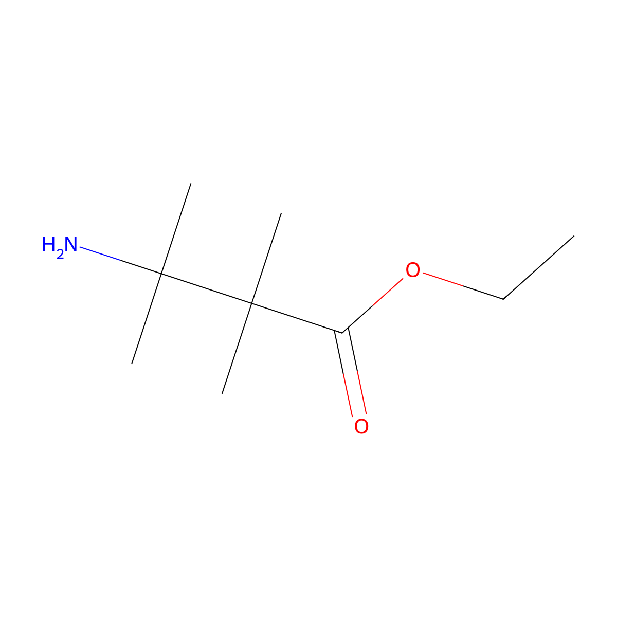 Ethyl 3-amino-2,2,3-trimethylbutanoate molecular structure, CAS 1023800-81-8