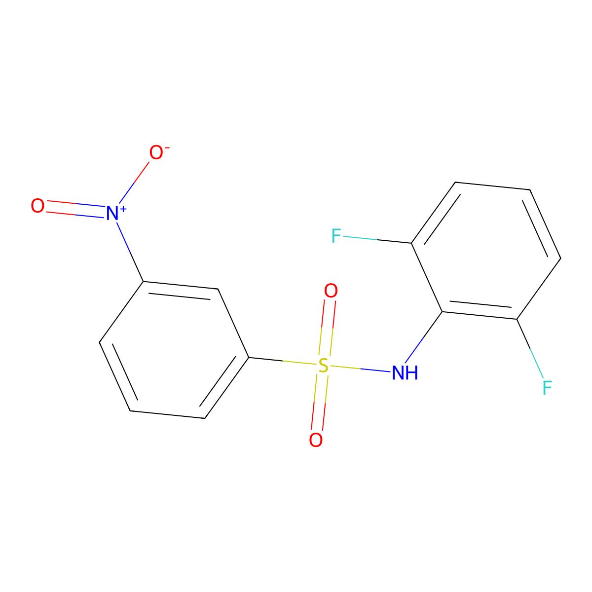 N-(2,6-difluorophenyl)-3-nitrobenzenesulfonamide molecular structure, CAS 1023805-47-1
