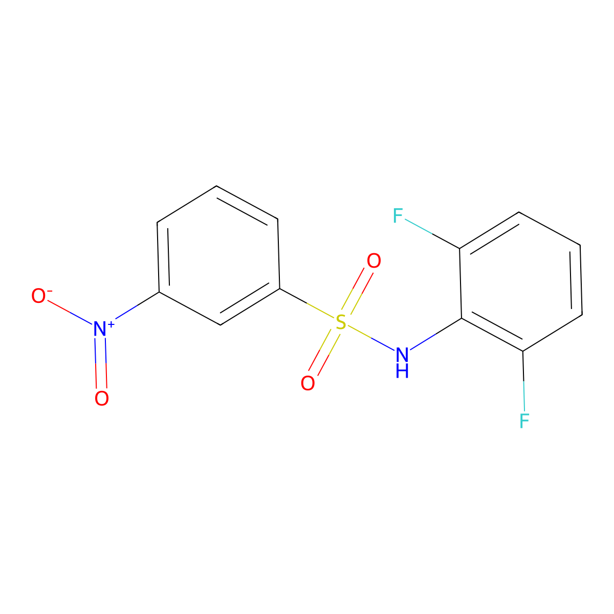 N-(2,6-difluorophenyl)-3-nitrobenzenesulfonamide molecular structure, CAS 1023805-47-1