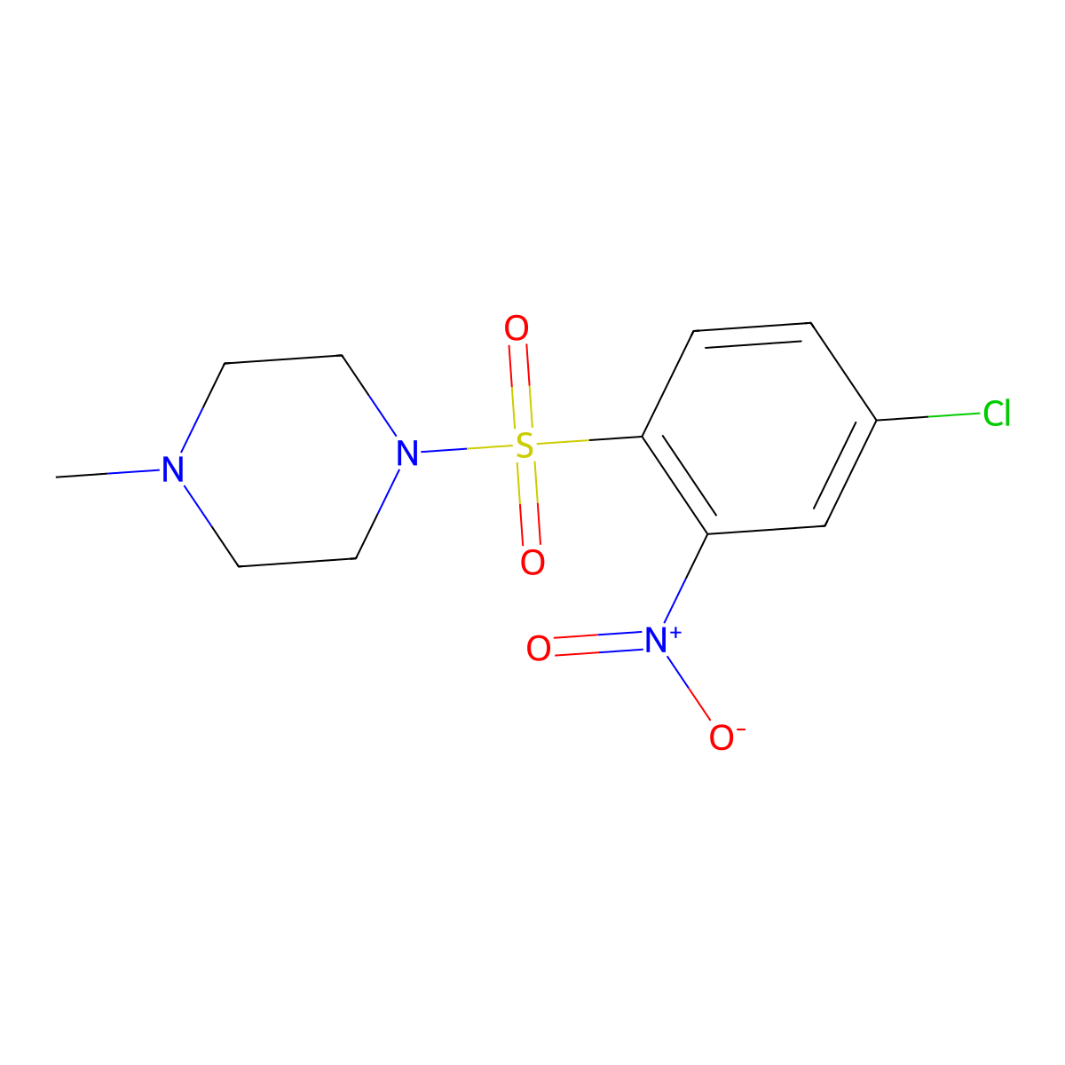 4-Chloro-1-((4-methylpiperazinyl)sulfonyl)-2-nitrobenzene molecular structure, CAS 1023807-69-3