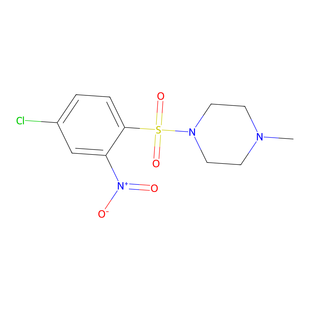 4-Chloro-1-((4-methylpiperazinyl)sulfonyl)-2-nitrobenzene molecular structure, CAS 1023807-69-3