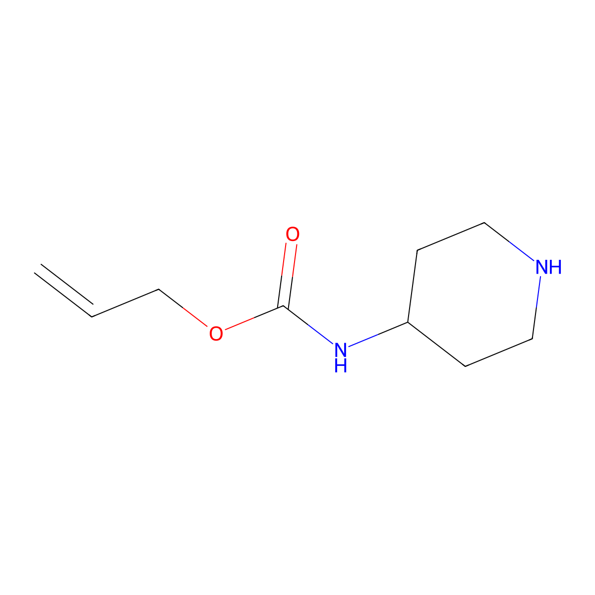 Allyl piperidin-4-ylcarbamate molecular structure, CAS 1023810-85-6