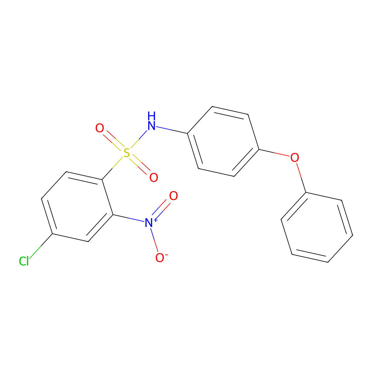 4-chloro-2-nitro-N-(4-phenoxyphenyl)benzenesulfonamide molecular structure, CAS 1023810-86-7