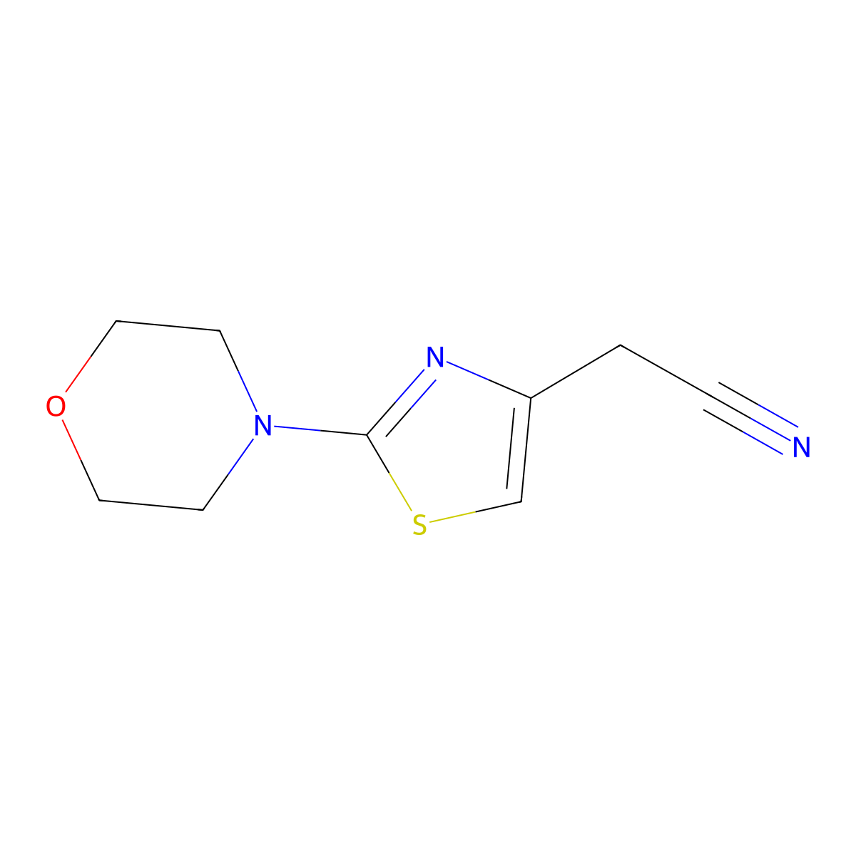 2-(2-Morpholinothiazol-4-yl)acetonitrile molecular structure, CAS 1023811-14-4