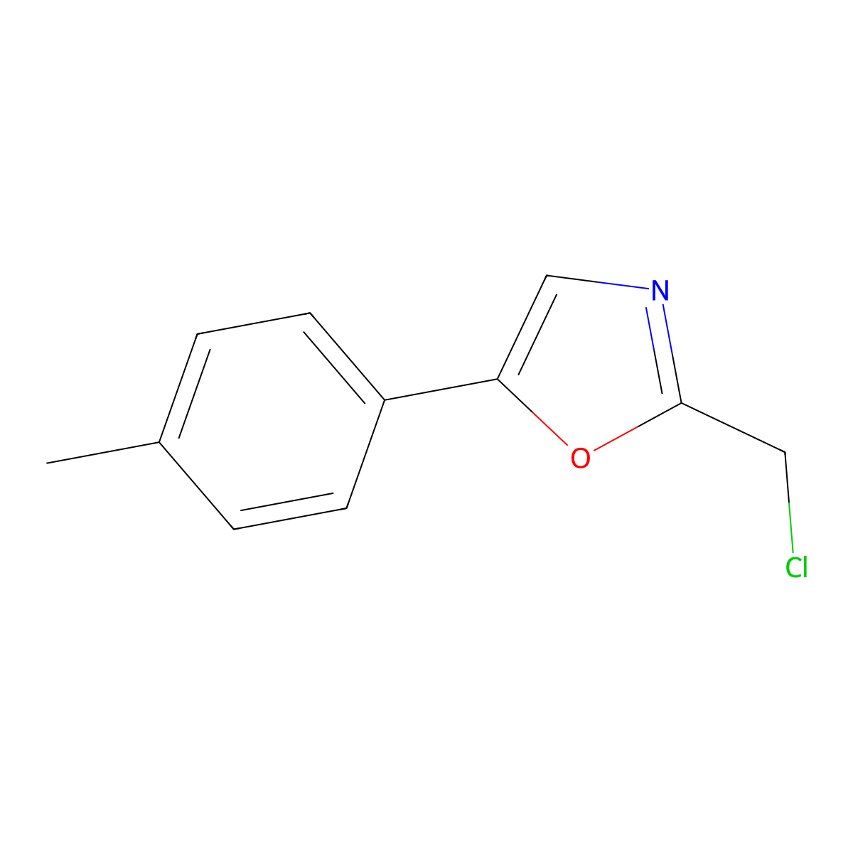 2-(Chloromethyl)-5-(4-methylphenyl)-1,3-oxazole molecular structure, CAS 1023811-25-7