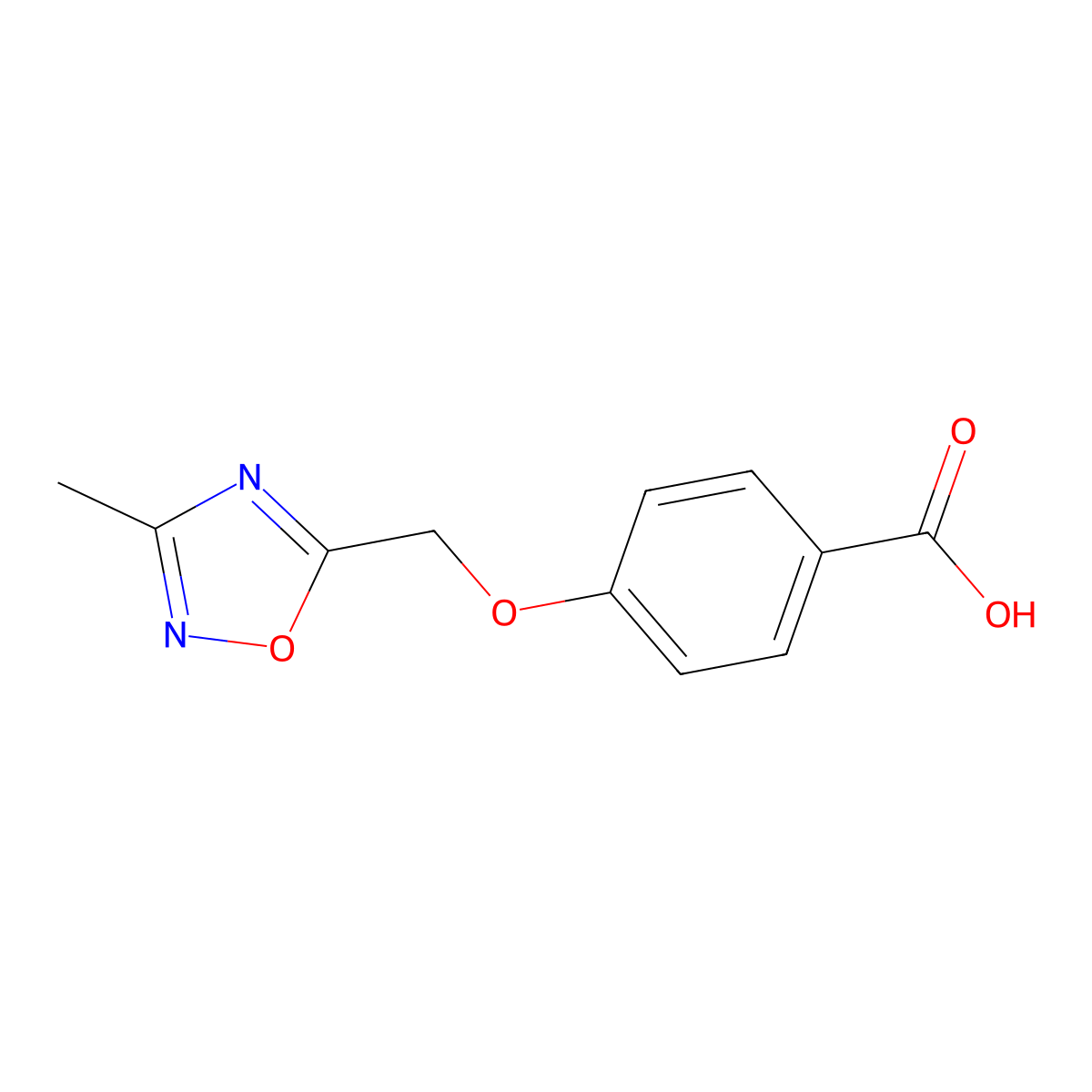 4-[(3-Methyl-1,2,4-oxadiazol-5-yl)methoxy]benzoic acid molecular structure, CAS 1023811-68-8