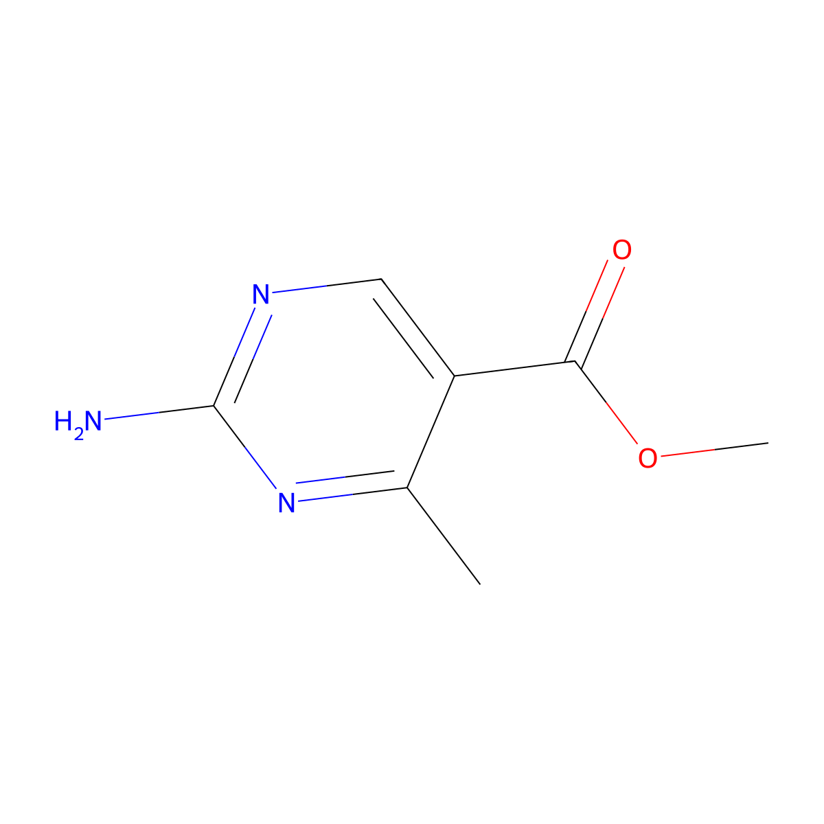 Methyl 2-amino-4-methylpyrimidine-5-carboxylate molecular structure, CAS 1023811-97-3