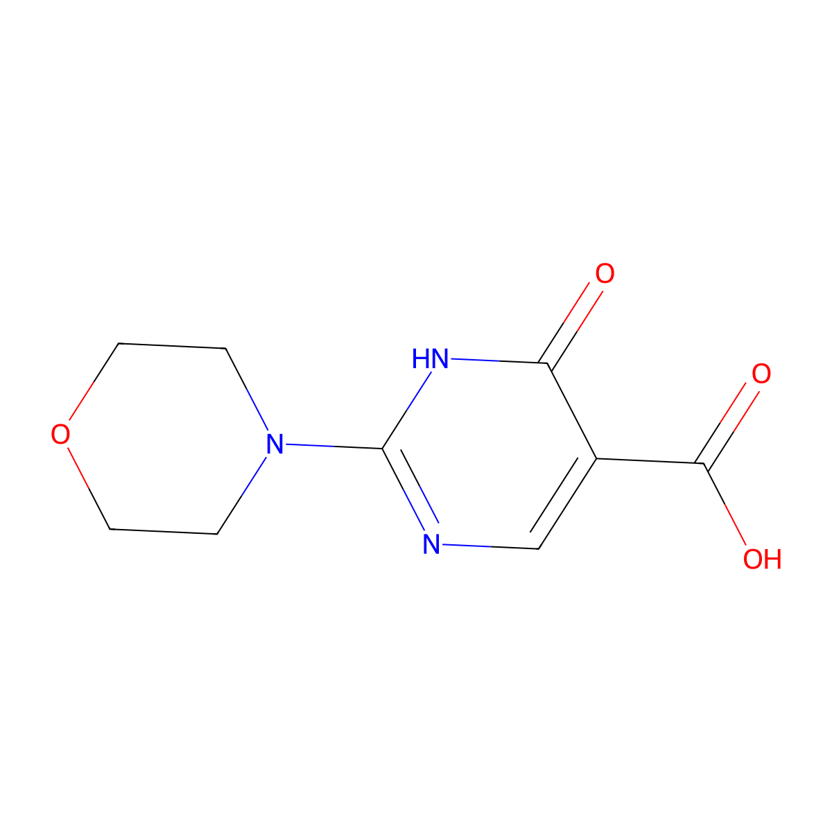 4-Hydroxy-2-morpholinopyrimidine-5-carboxylic acid molecular structure, CAS 1023812-03-4