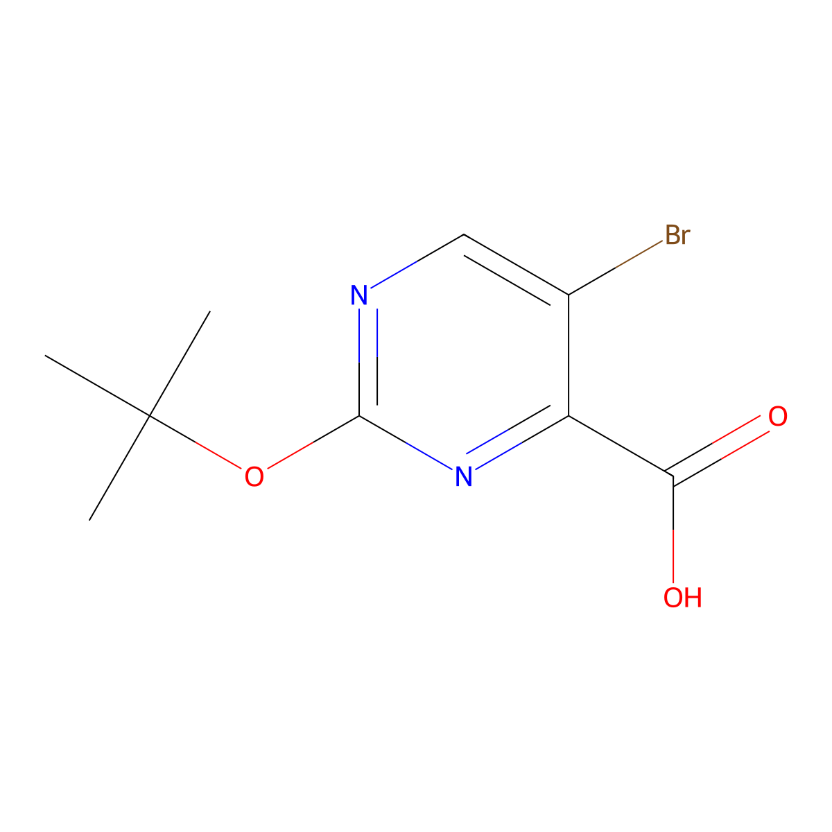 5-Bromo-2-(tert-butoxy)pyrimidine-4-carboxylic acid molecular structure, CAS 1023812-10-3
