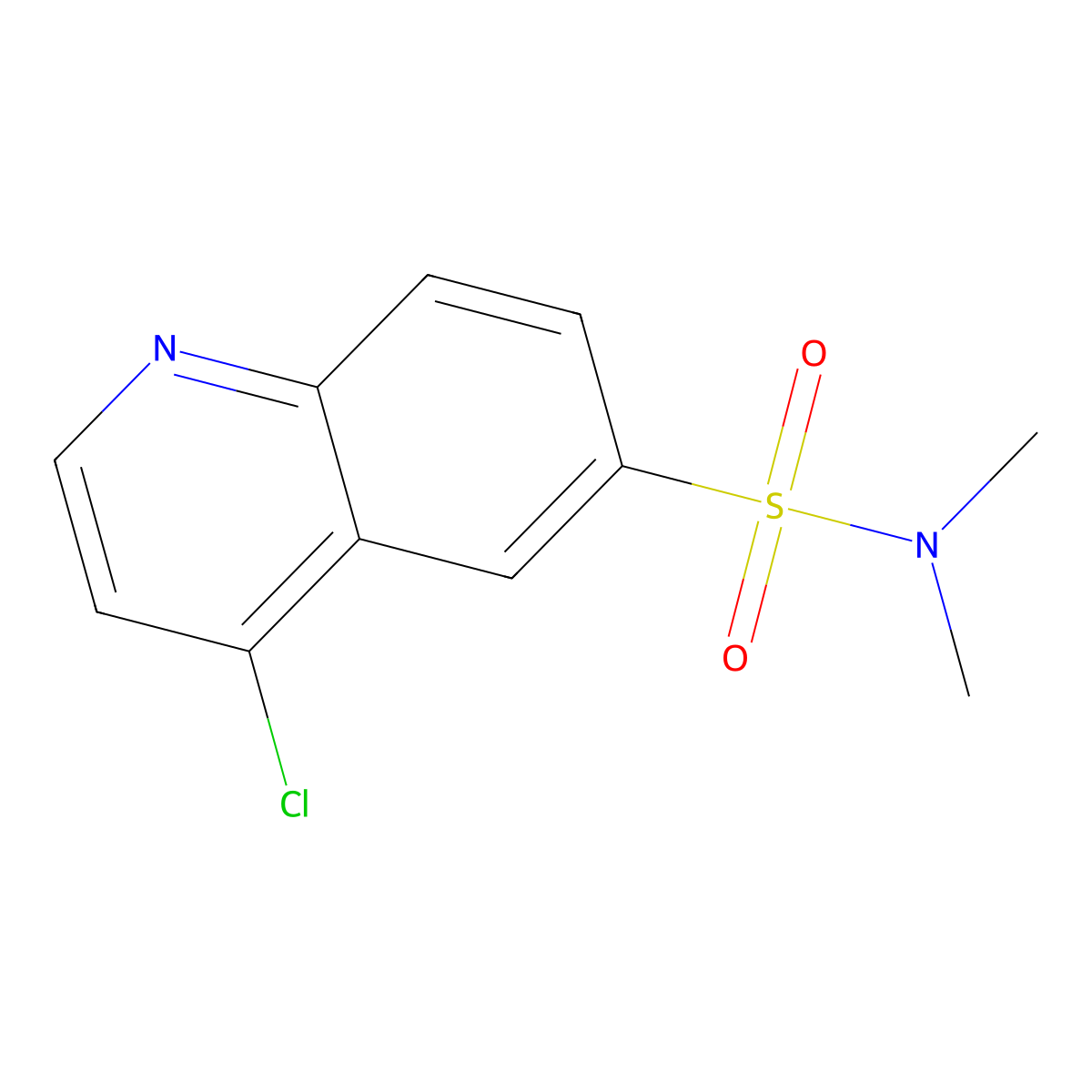 4-chloro-N,N-dimethylquinoline-6-sulfonamide molecular structure, CAS 1023812-21-6
