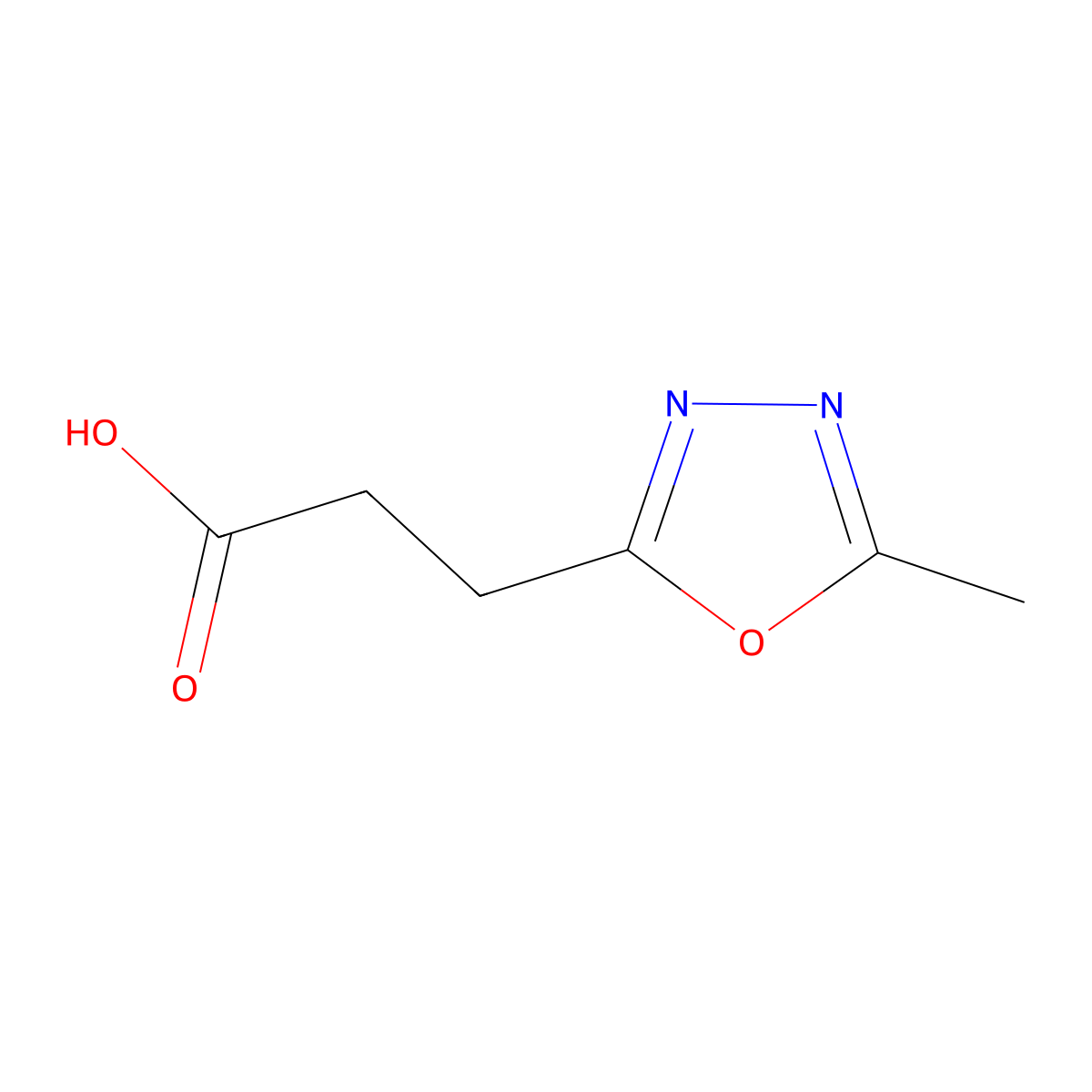 3-(5-Methyl-1,3,4-oxadiazol-2-yl)propanoic acid molecular structure, CAS 1023812-48-7