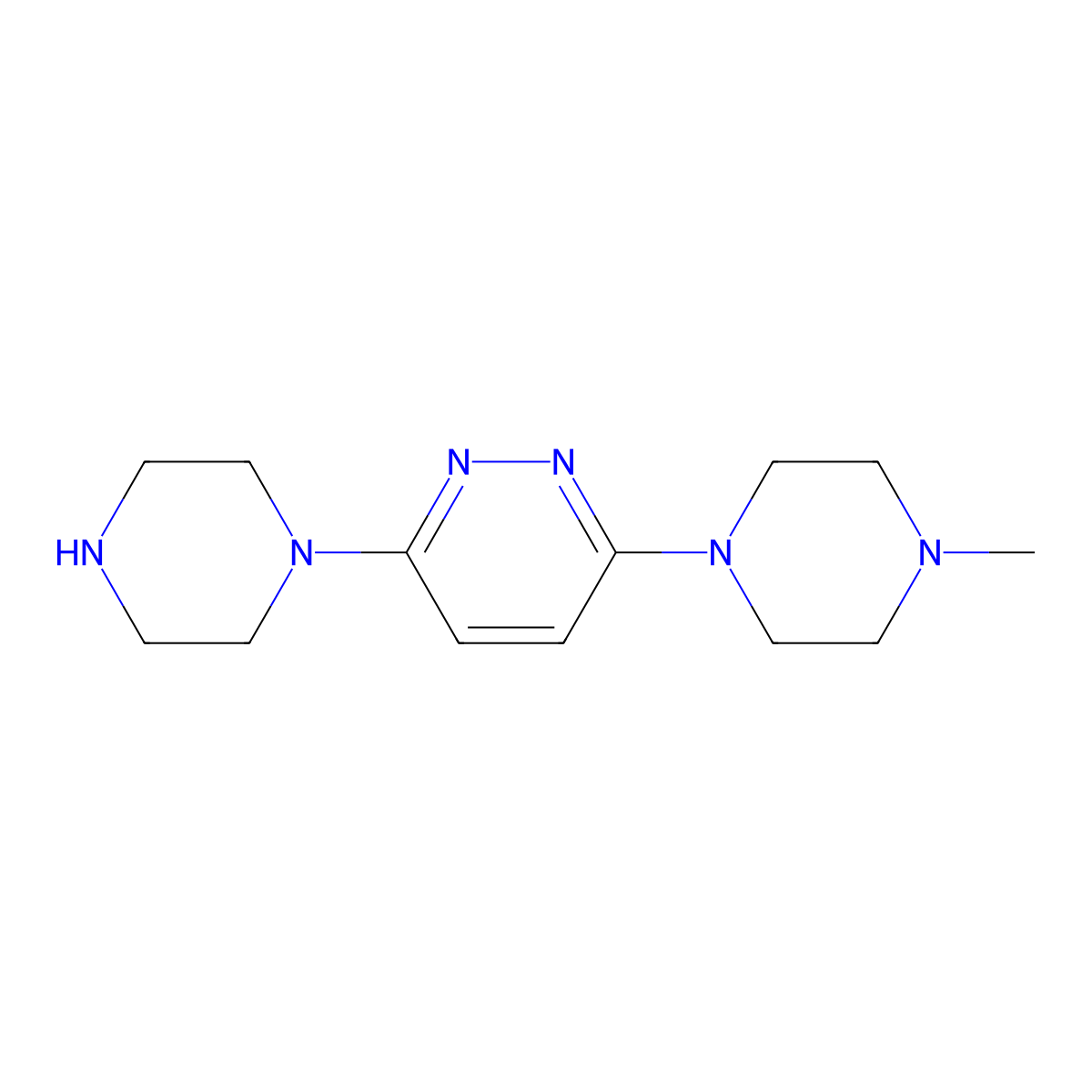 3-(4-Methylpiperazin-1-yl)-6-(piperazin-1-yl)pyridazine molecular structure, CAS 1023812-53-4