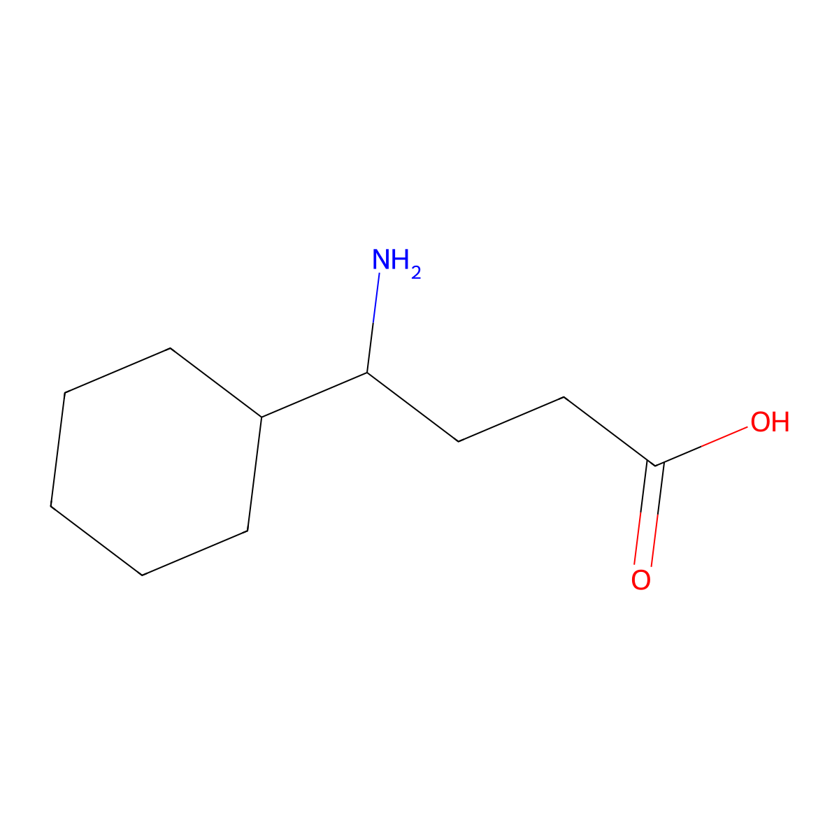 4-Amino-4-cyclohexylbutanoic acid molecular structure, CAS 1023812-76-1
