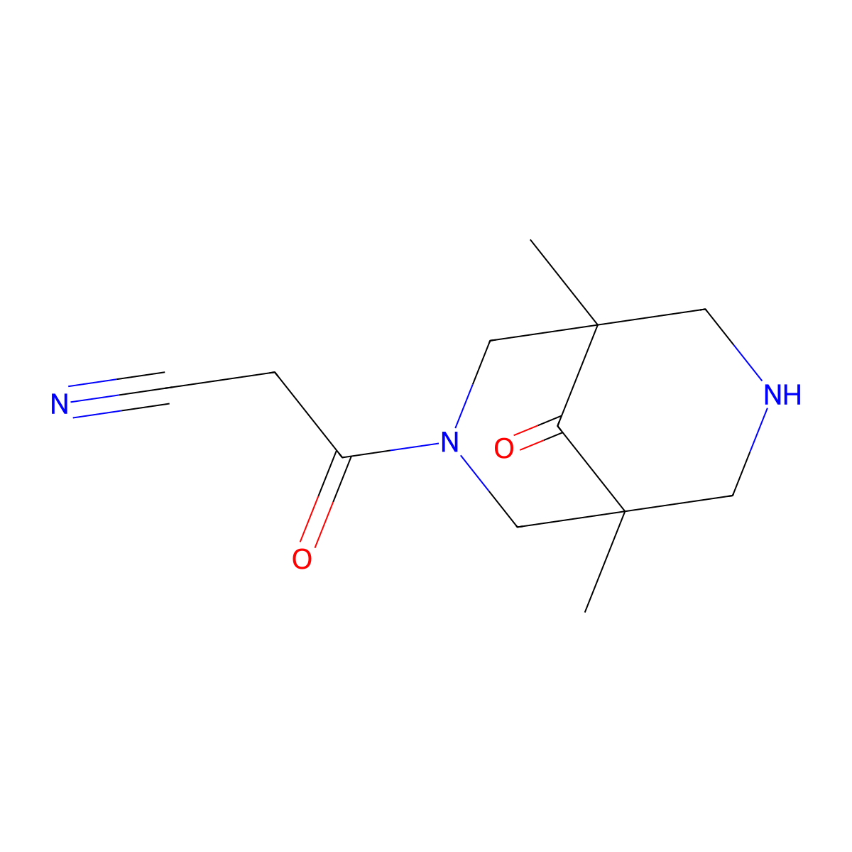 3-(1,5-Dimethyl-9-oxo-3,7-diazabicyclo[3.3.1]non-3-yl)-3-oxopropanenitrile molecular structure, CAS 1023813-09-3