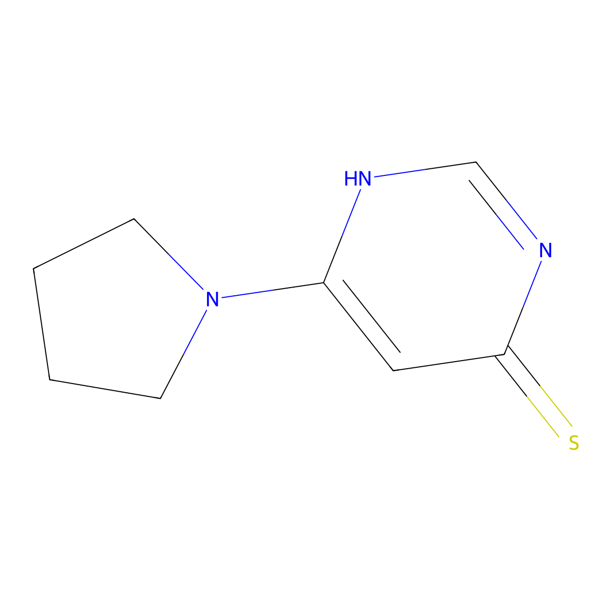 6-(Pyrrolidin-1-yl)pyrimidine-4-thiol molecular structure, CAS 1023813-26-4