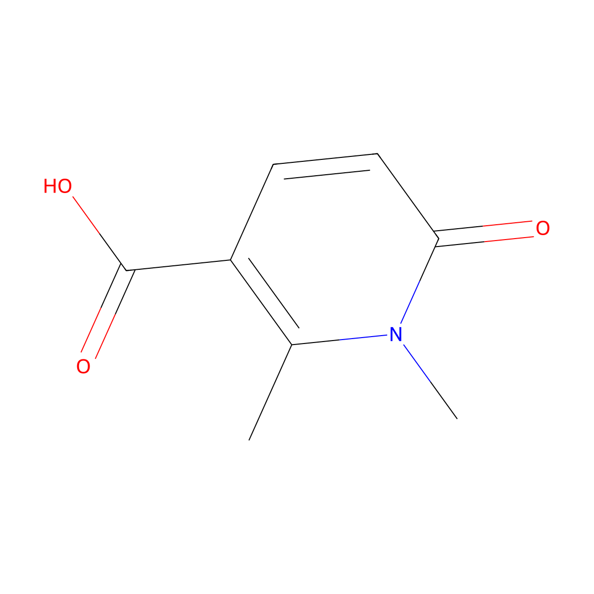 1,2-Dimethyl-6-oxo-1,6-dihydropyridine-3-carboxylic acid molecular structure, CAS 1023813-29-7
