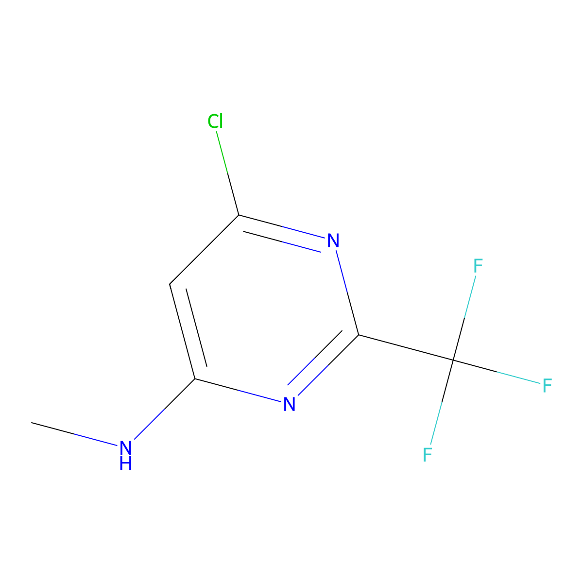 6-chloro-N-methyl-2-(trifluoromethyl)pyrimidin-4-amine molecular structure, CAS 1023813-53-7