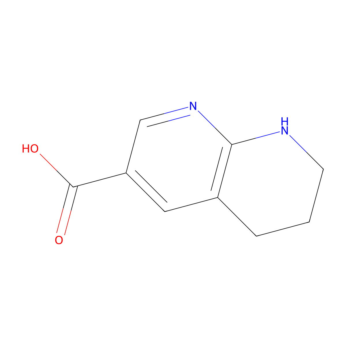 5,6,7,8-Tetrahydro-1,8-naphthyridine-3-carboxylic acid molecular structure, CAS 1023813-84-4
