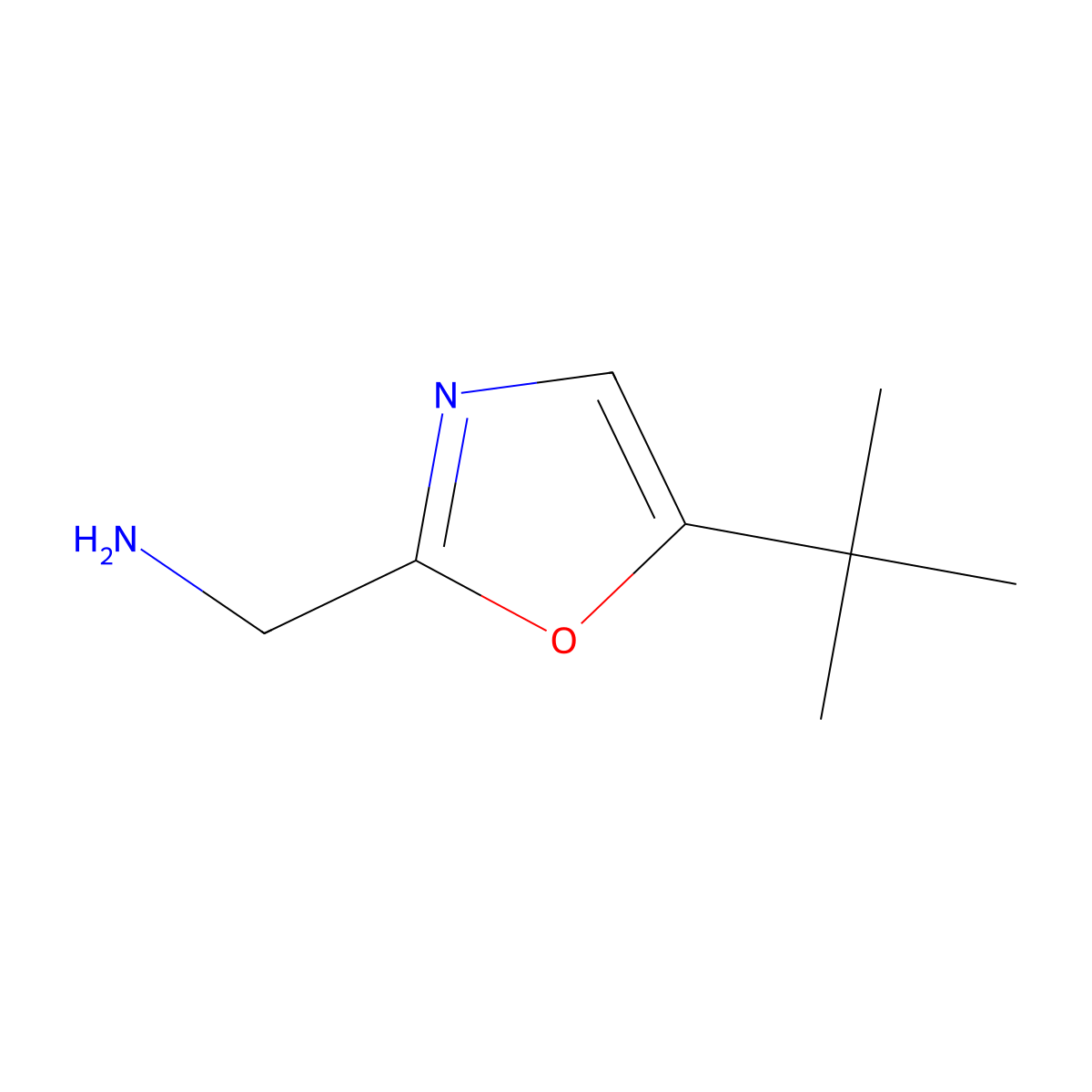 (5-Tert-butyl-1,3-oxazol-2-yl)methanamine molecular structure, CAS 1023814-18-7