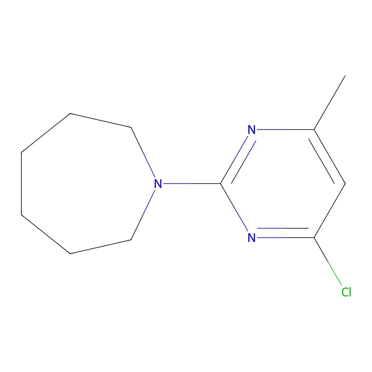 1-(4-Chloro-6-methylpyrimidin-2-yl)azepane molecular structure, CAS 1023814-66-5