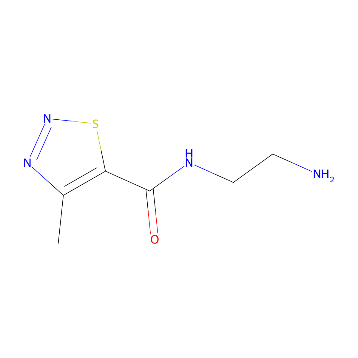 N-(2-aminoethyl)-4-methyl-1,2,3-thiadiazole-5-carboxamide molecular structure, CAS 1023815-10-2