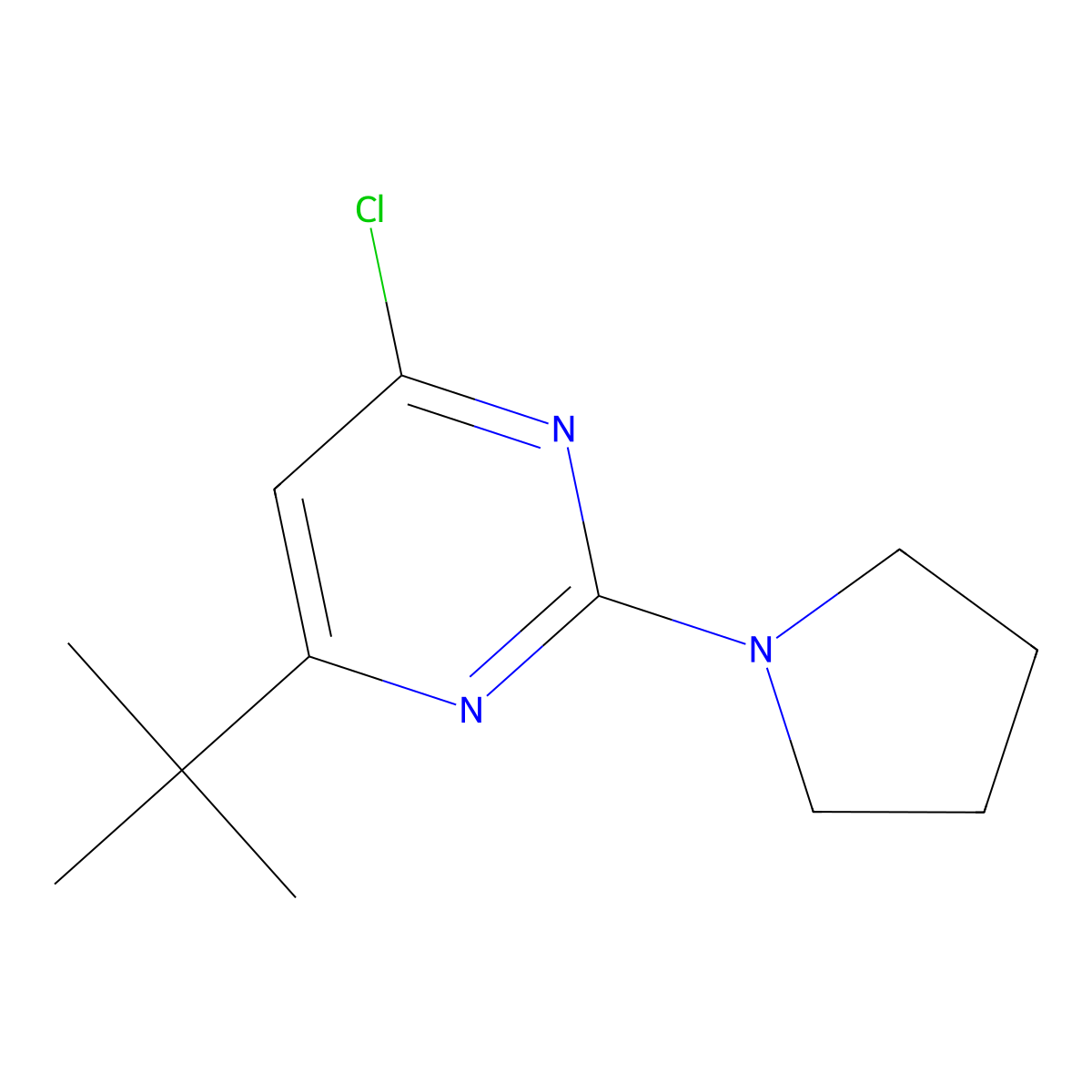 4-(tert-Butyl)-6-chloro-2-(pyrrolidin-1-yl)pyrimidine molecular structure, CAS 1023815-52-2
