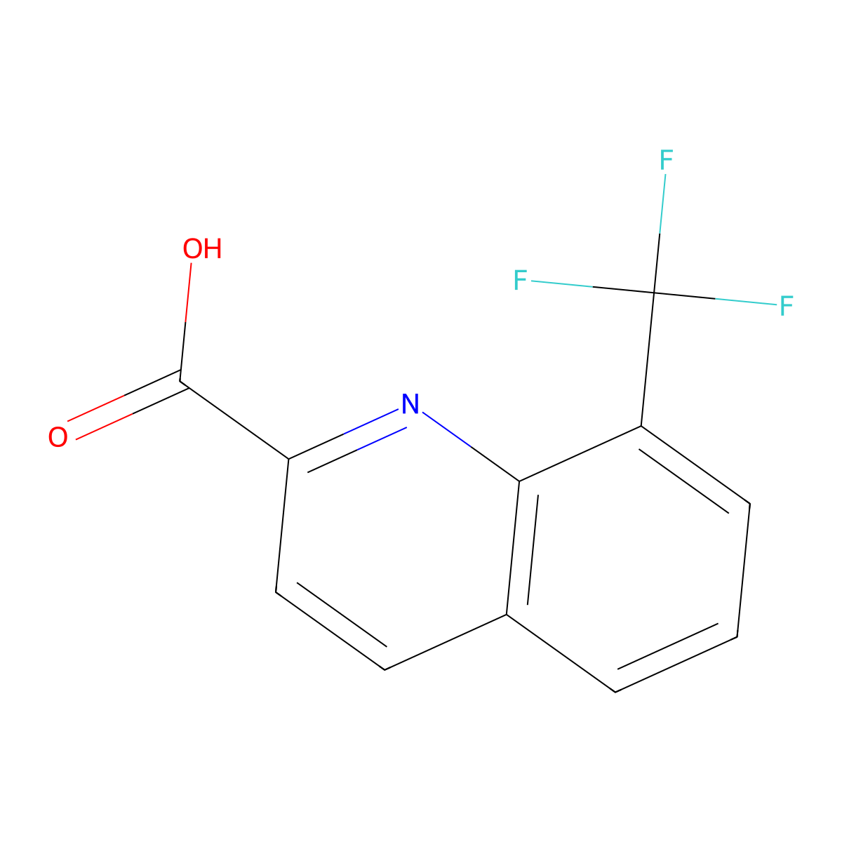8-(Trifluoromethyl)quinoline-2-carboxylic acid molecular structure, CAS 1023815-99-7