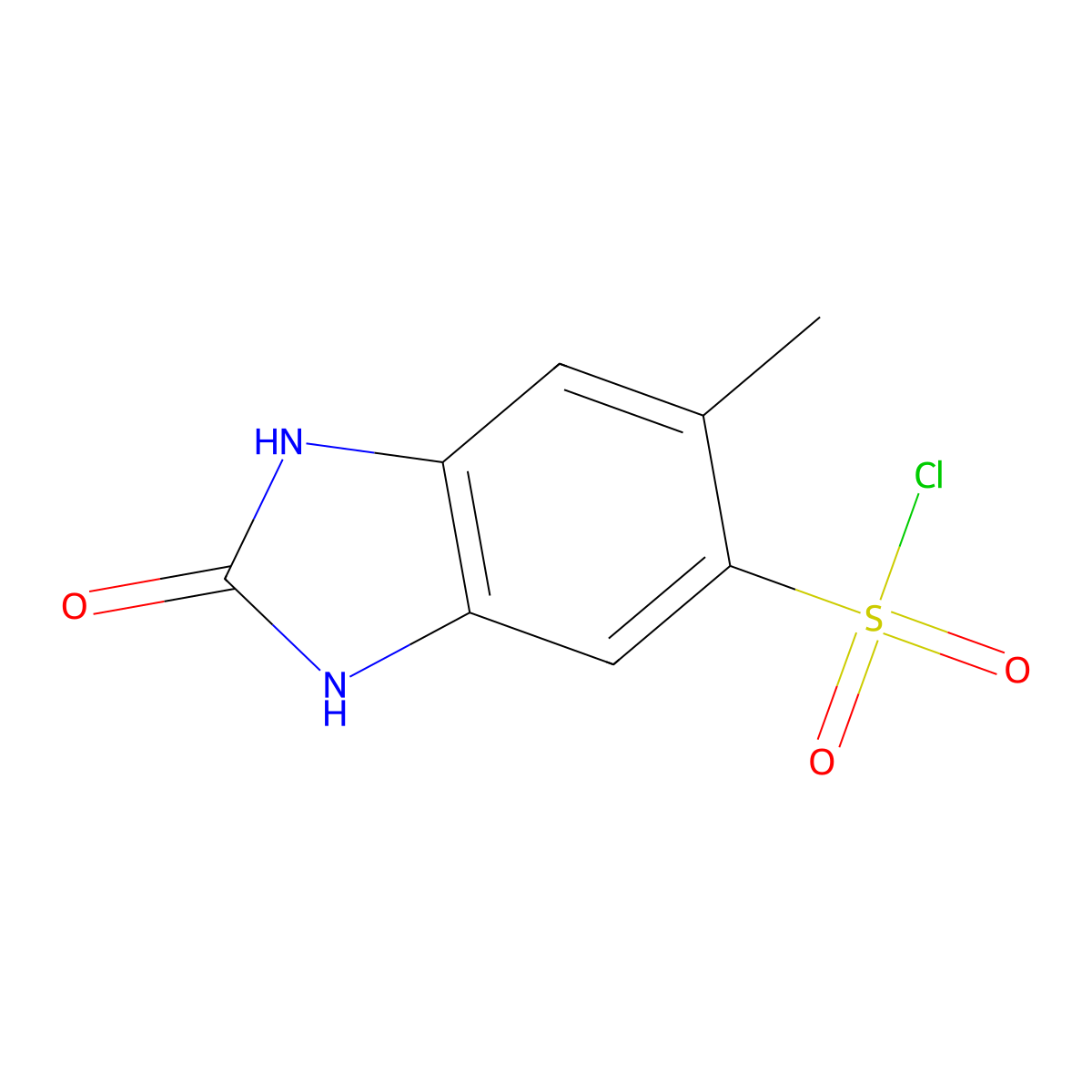 6-methyl-2-oxo-2,3-dihydro-1H-1,3-benzodiazole-5-sulfonyl chloride molecular structure, CAS 1023816-32-1