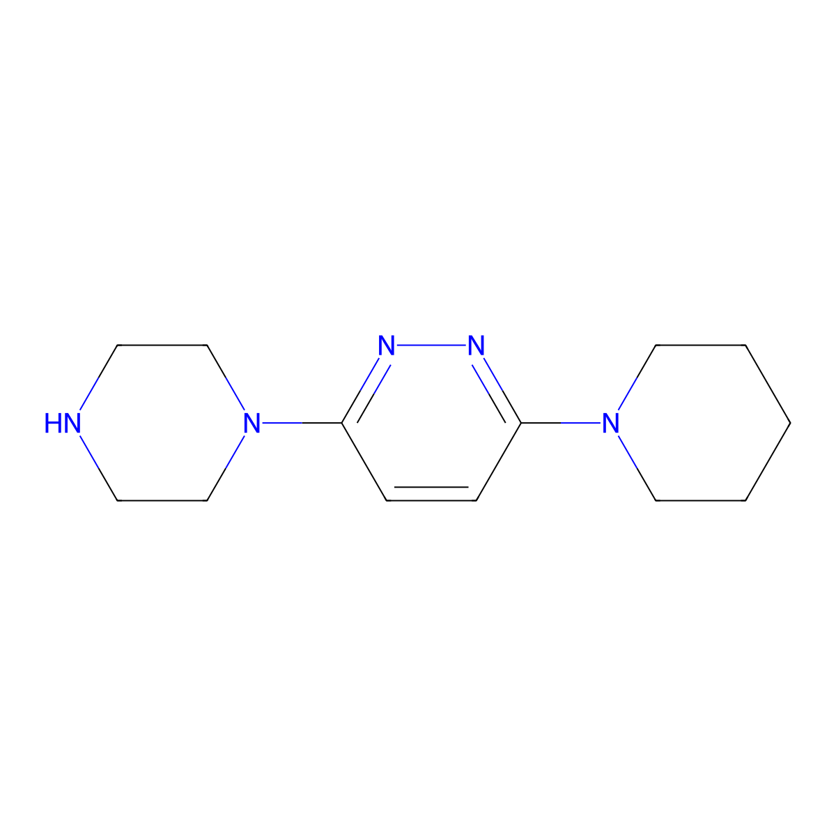3-(Piperazin-1-yl)-6-(piperidin-1-yl)pyridazine molecular structure, CAS 1023816-47-8