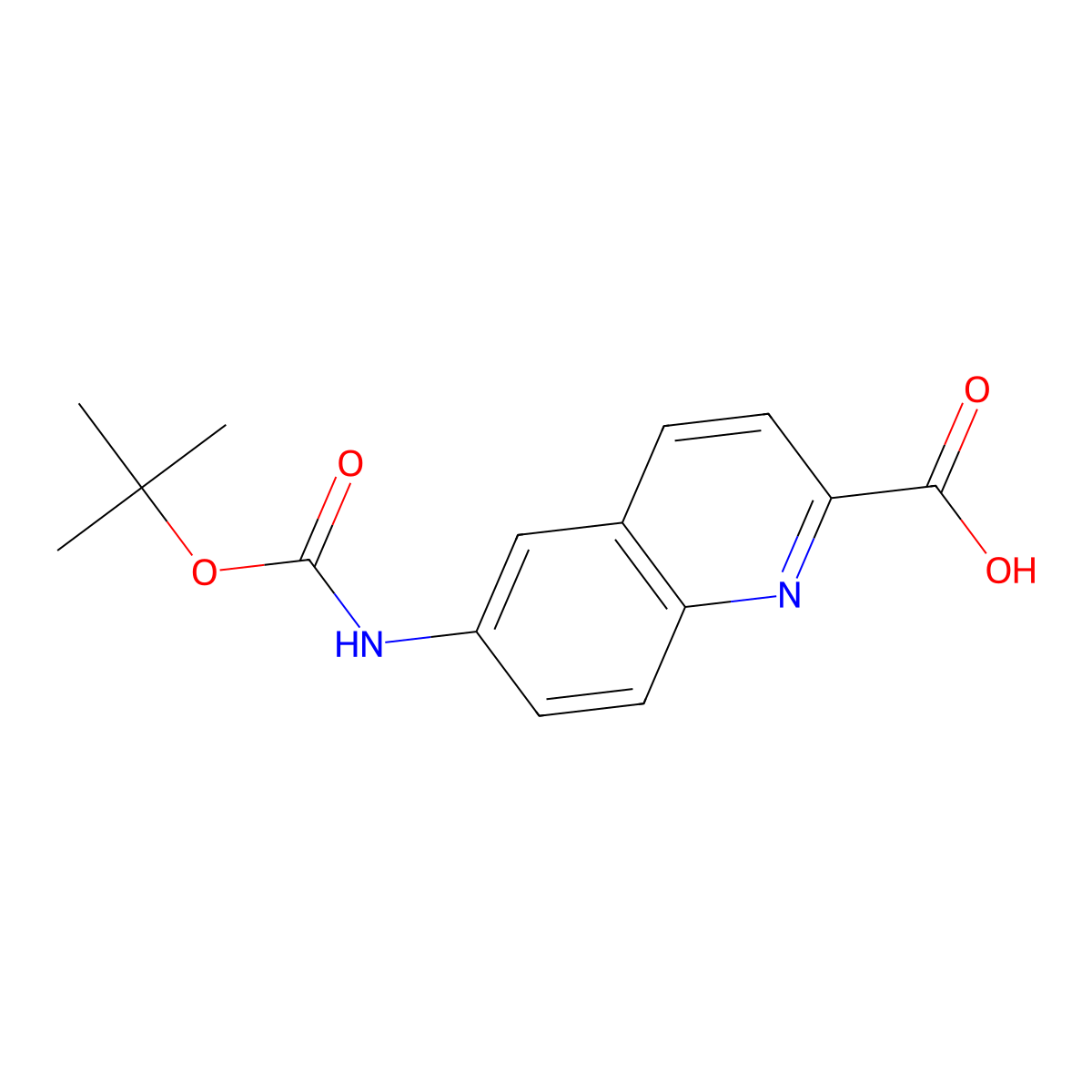 6-((tert-Butoxycarbonyl)amino)quinoline-2-carboxylic acid molecular structure, CAS 1023816-81-0
