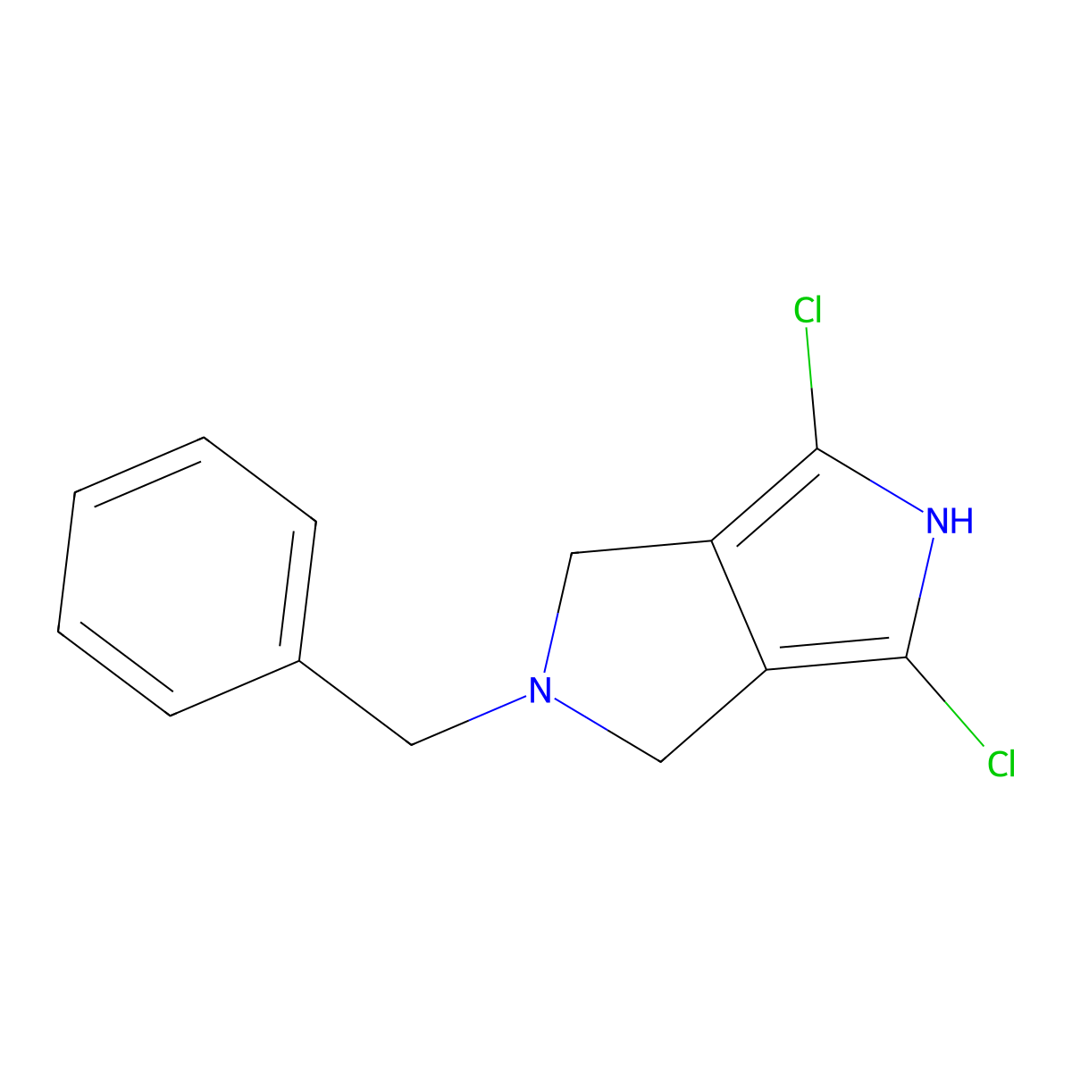 2-Benzyl-4,6-dichloro-1,2,3,5-tetrahydropyrrolo[3,4-c]pyrrole molecular structure, CAS 1023817-23-3
