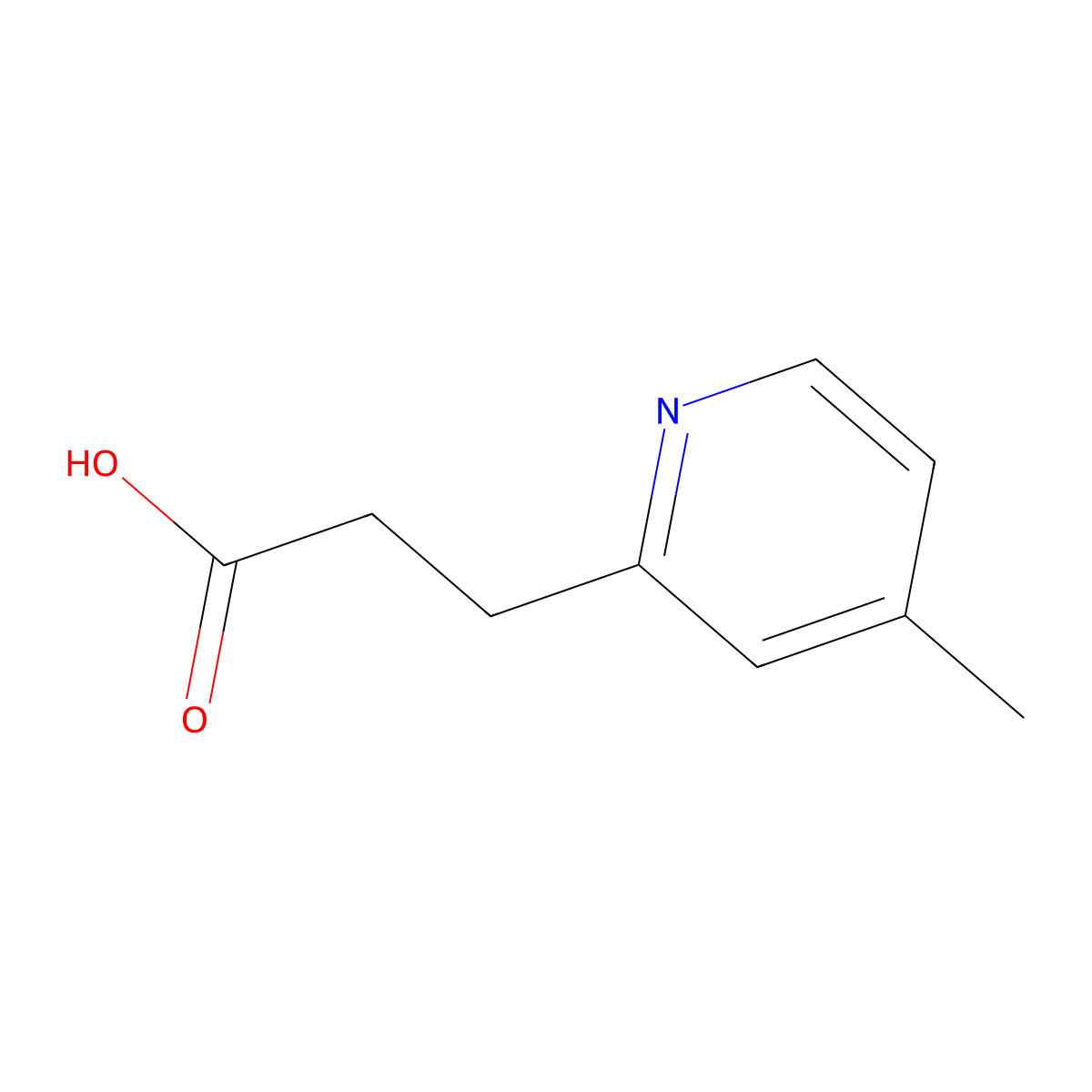 3-(4-Methylpyridin-2-yl)propanoic acid molecular structure, CAS 1023817-41-5