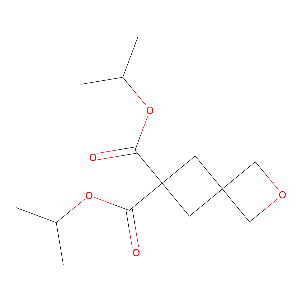 Diisopropyl 2-oxaspiro[3.3]heptane-6,6-dicarboxylate molecular structure, CAS 1023817-50-6