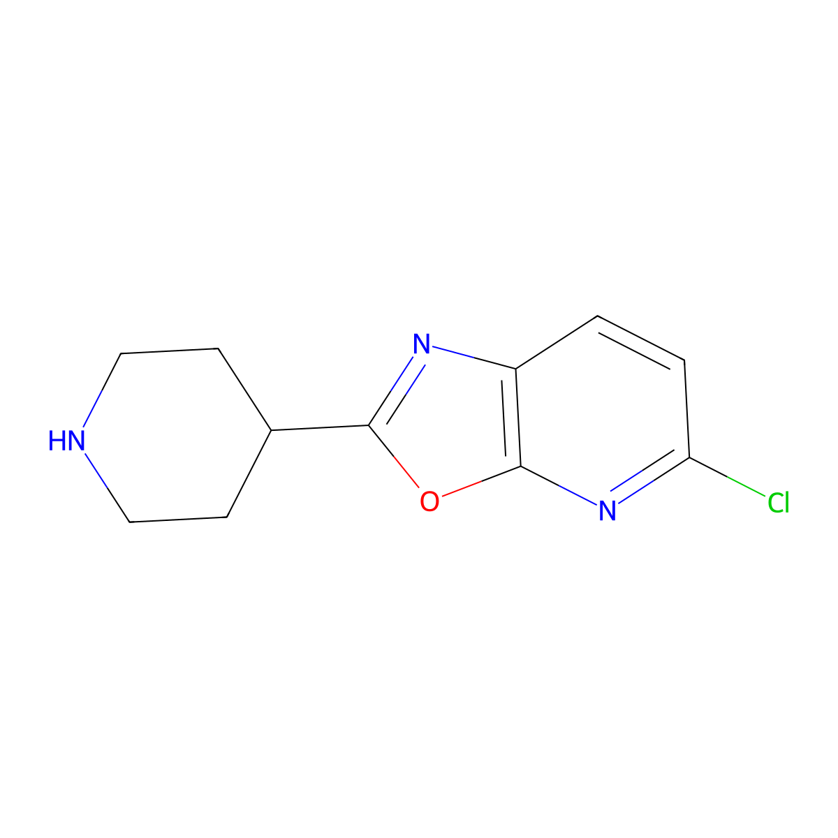 5-Chloro-2-(piperidin-4-yl)oxazolo[5,4-b]pyridine molecular structure, CAS 1023817-55-1