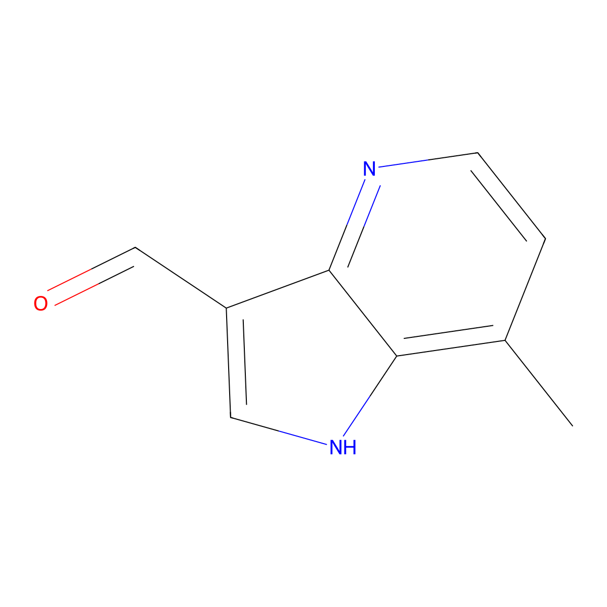 7-methyl-1H-pyrrolo[3,2-b]pyridine-3-carbaldehyde molecular structure, CAS 1023817-89-1