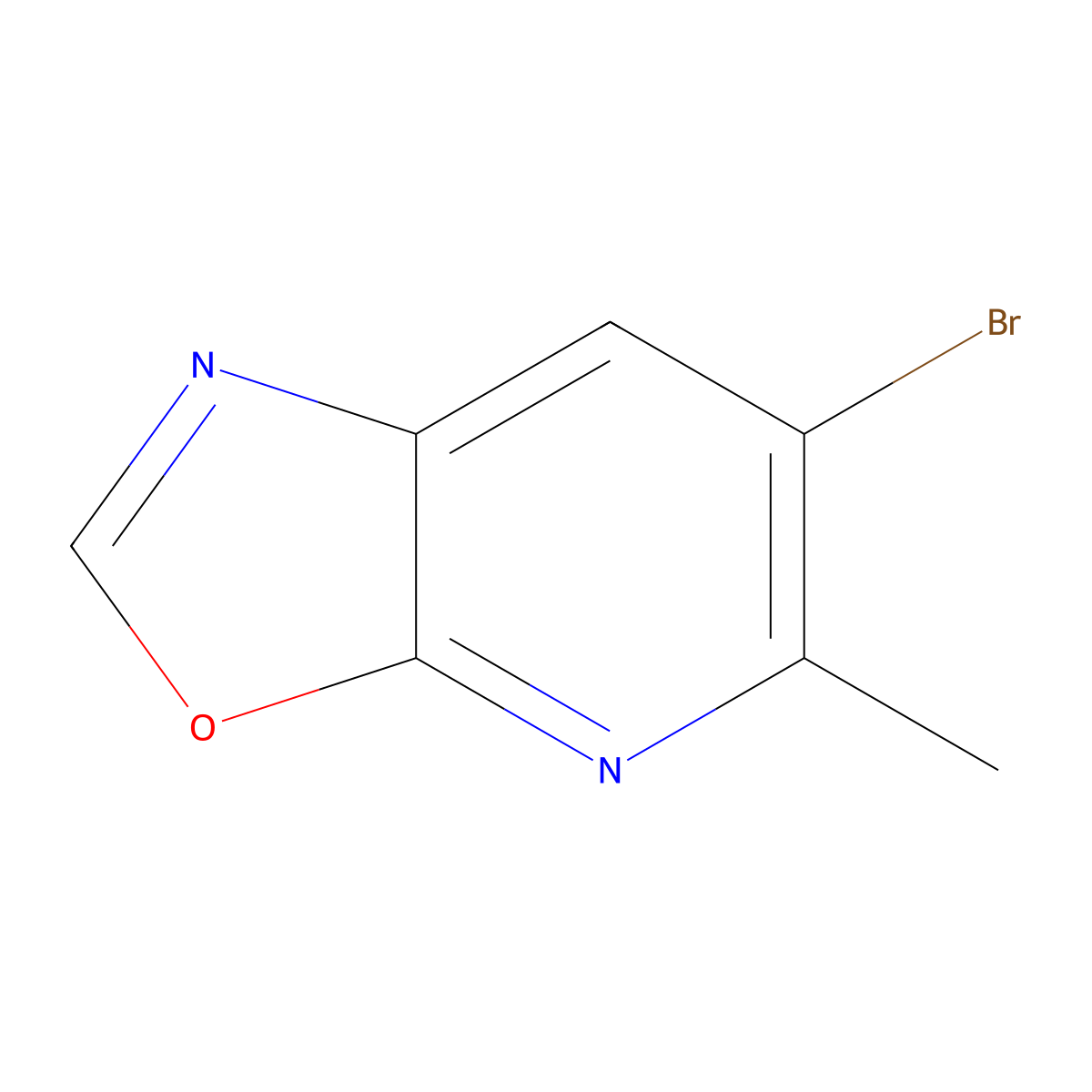 6-Bromo-5-methyloxazolo[5,4-b]pyridine molecular structure, CAS 1023817-93-7